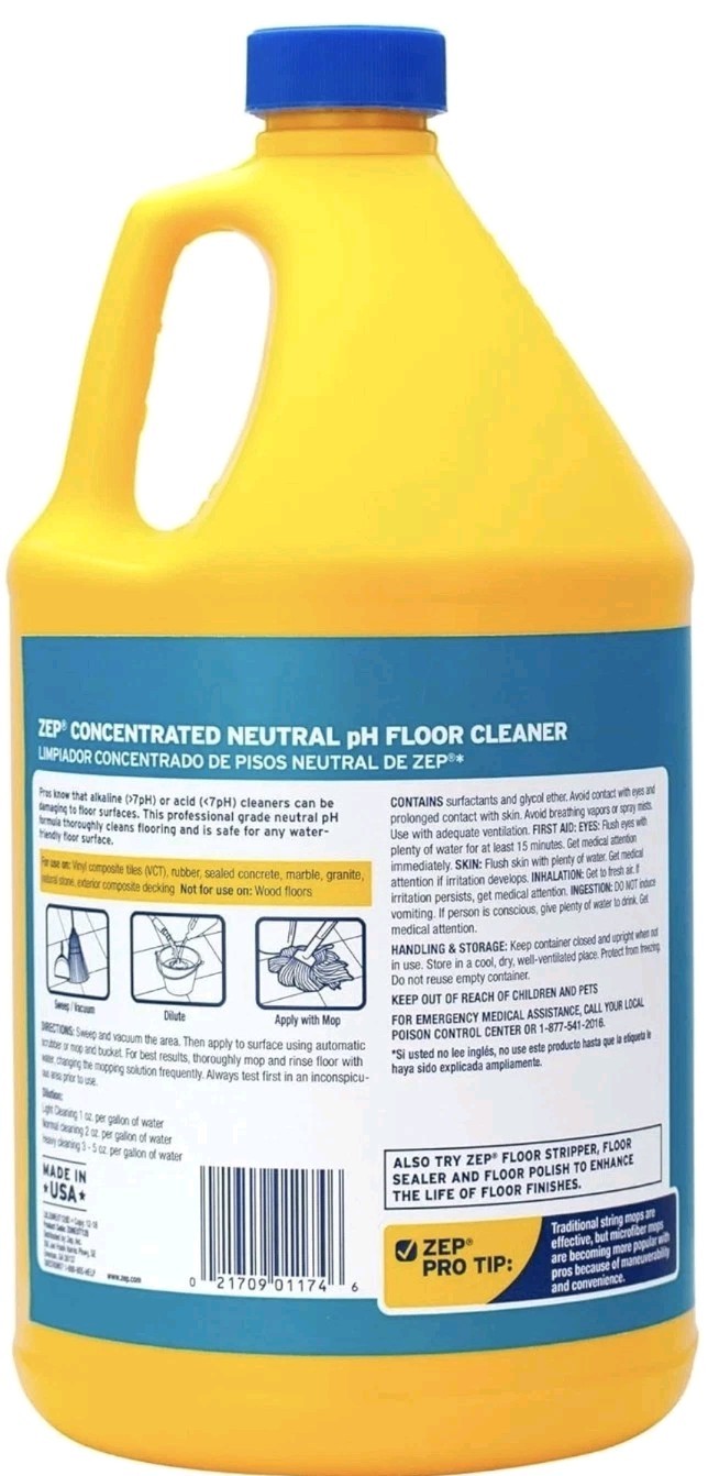 Zep Neutral PH Industrial Floor Cleaner – 1 Gallon