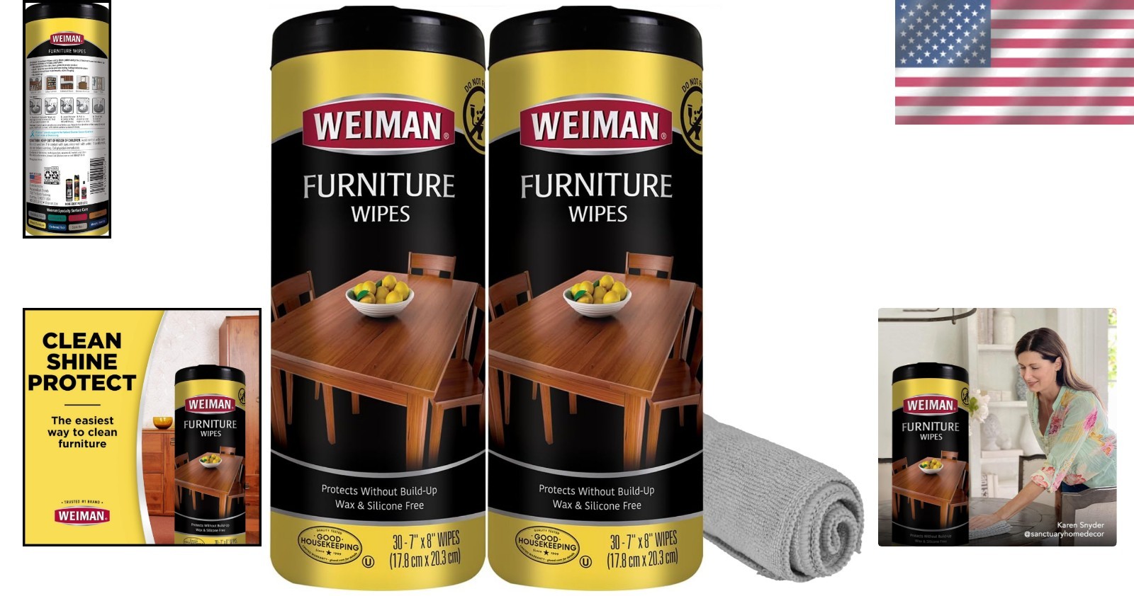 Wood Polish Wipes Furniture Cleaner Protect Watermarks Stains Discoloration