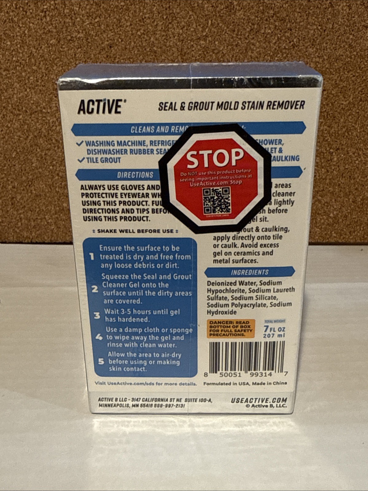 NEW & SEALED – Active Mold Stain Remover Seal Grout Deep Clean 7oz – Deodorizes