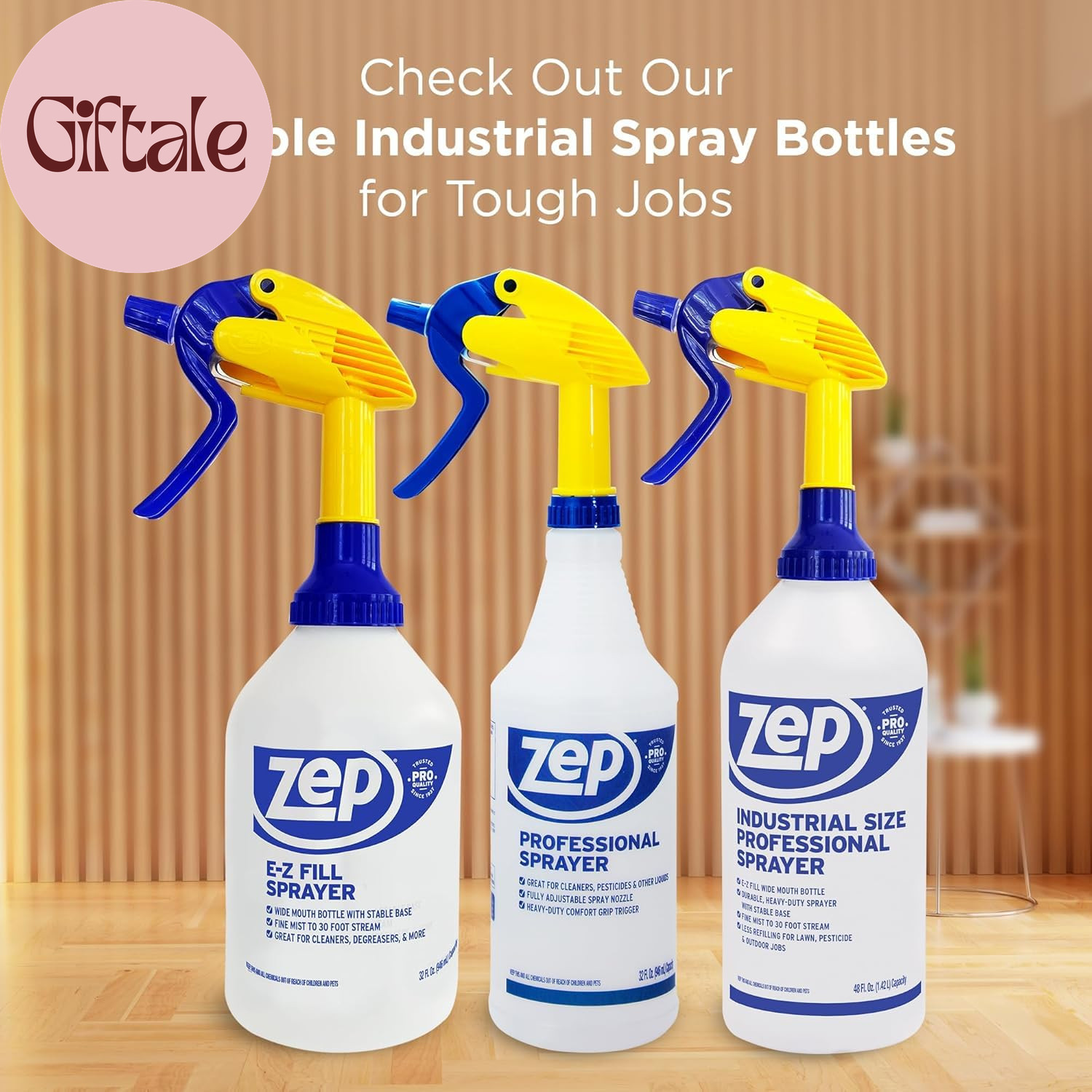Professional Sprayer Bottle – 32 Oz (Pack of 3) – HDPRO1 – Versatile Adjustable