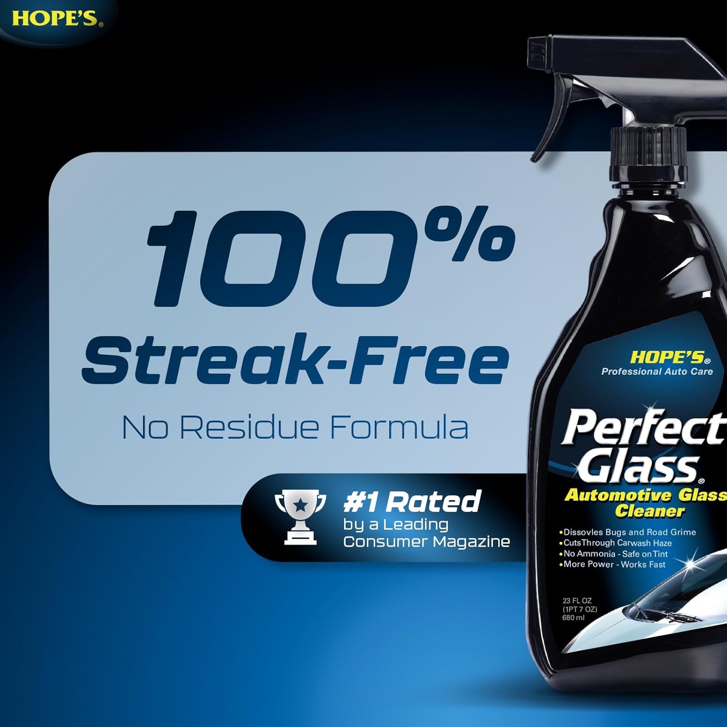 Streak-Free Tint Safe Glass Cleaner for Cars and Vehicles Auto Window Cleaner