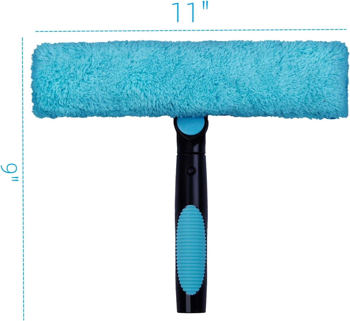 11″ Window Squeegee and Microfiber Scrubber 2-In-1 Combo Cleaning Tools (Attache
