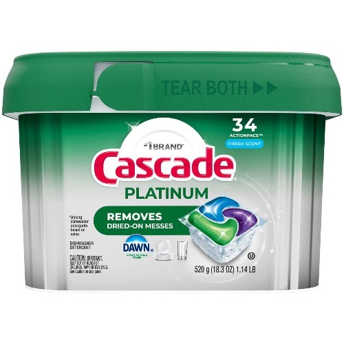 Cascade Fresh Platinum Pods Dishwasher Detergents – 34ct