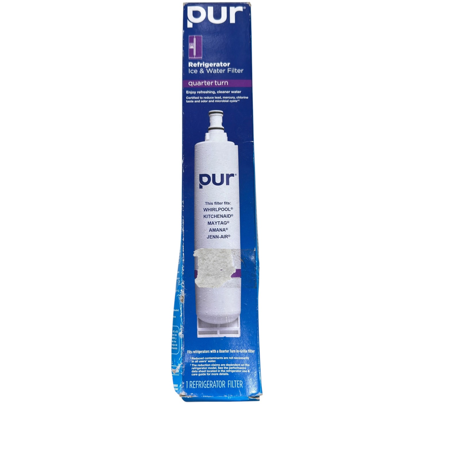 PUR Refrigerator Ice & Water Filter W10186668A Quarter Turn Compatible with