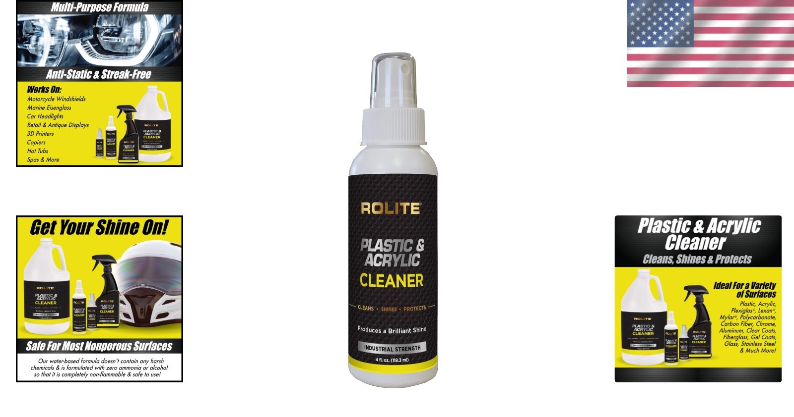 Professional 4 oz. Plastic & Acrylic Spray Cleaner – Instant Shine & Protection
