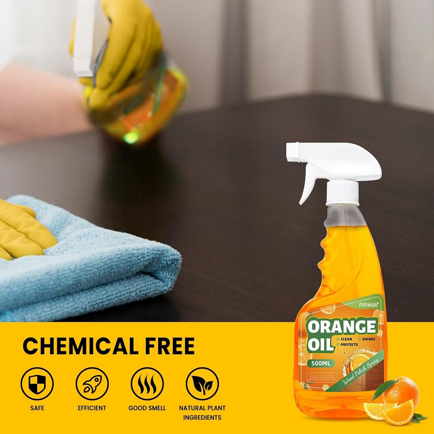 500ml Wood Cleaner & Polish Spray – Revitalize Your Furniture Naturally