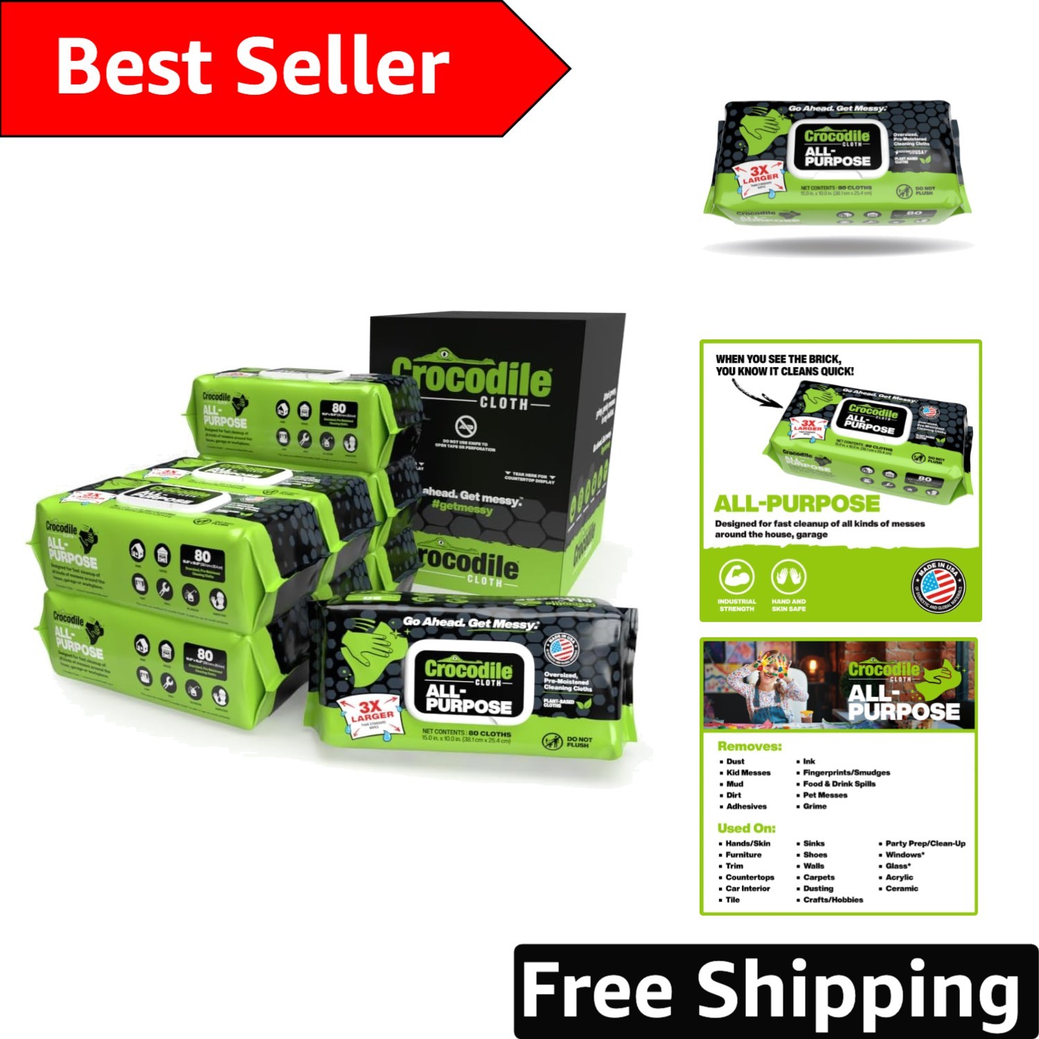 Powerful All-Purpose Cleaning Wipes – Alcohol-Free & Plant-Based Solutions
