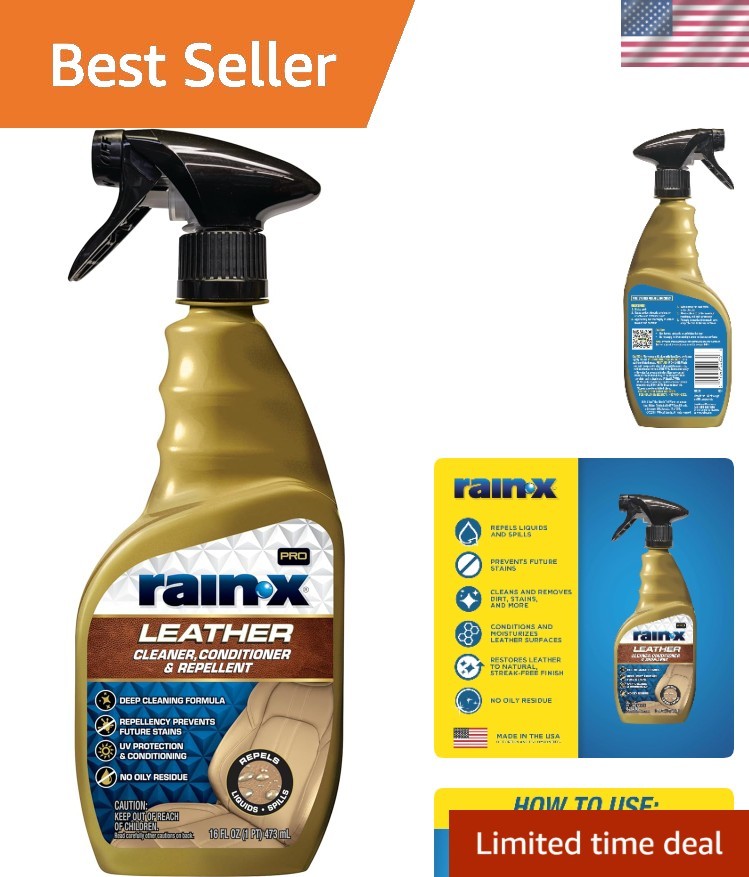16 Oz Leather Cleaner, Conditioner & Repellent – Effortless Care for Interiors