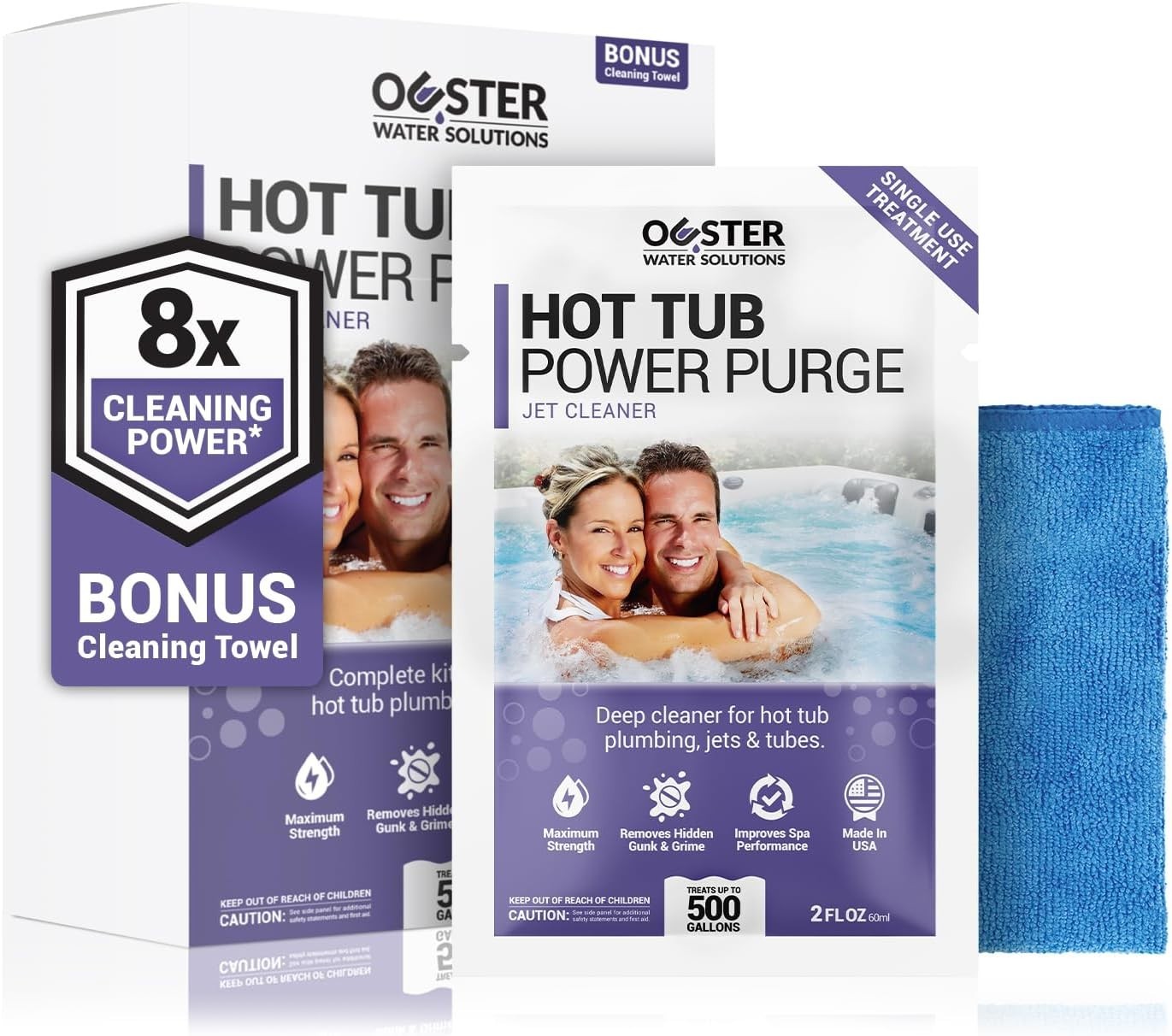 2oz Power Purge Hot Tub Cleaner – Effortlessly Remove Buildup & Improve Clarity
