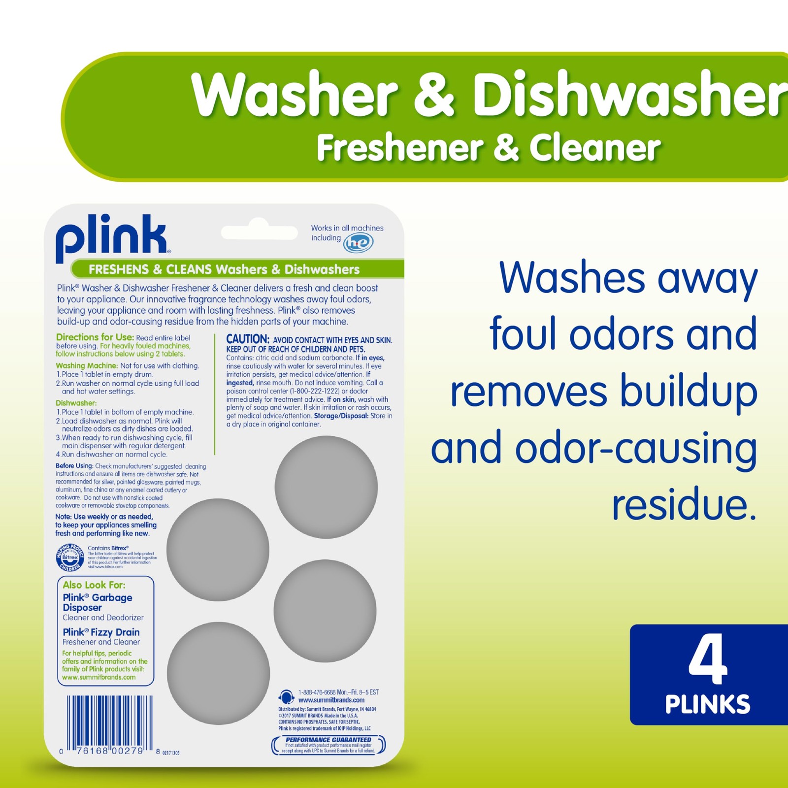 Washer and Dishwasher Freshener Cleaner 4-Pack, 16 Tablets Total, Count