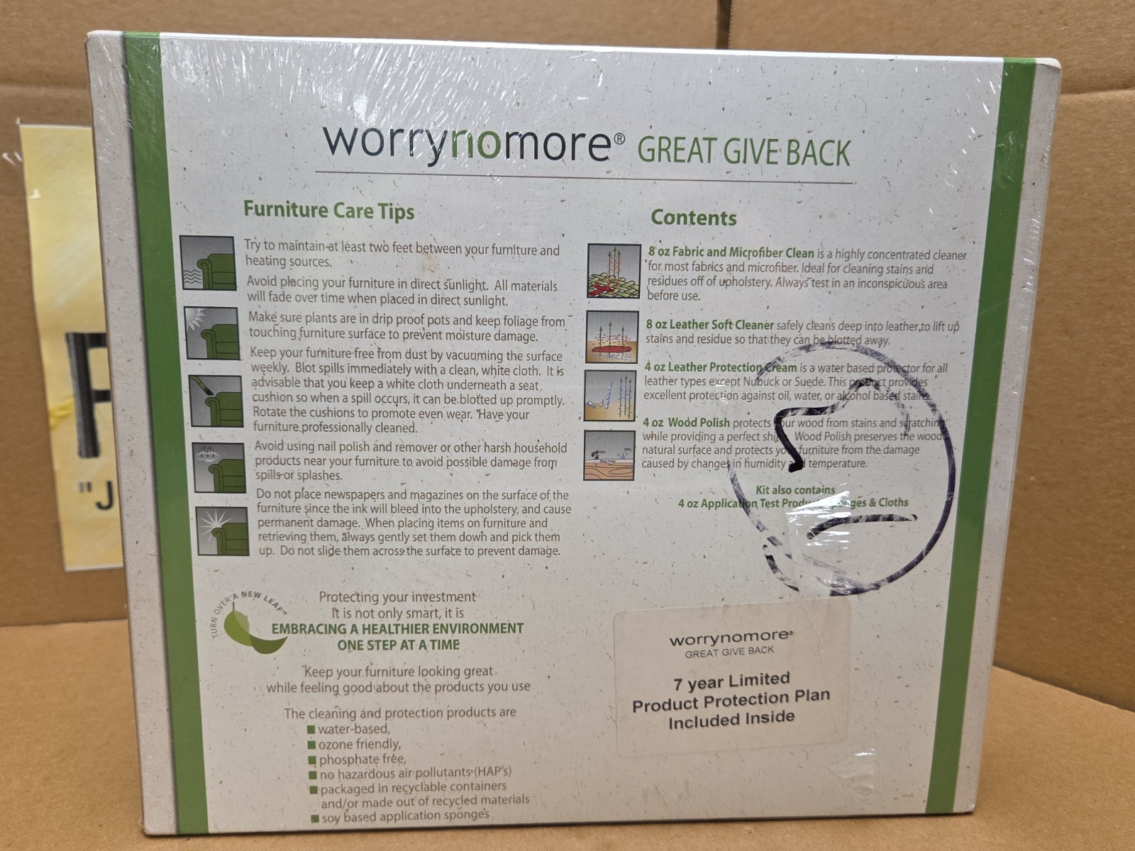 Worrynomore Worry No More Leather Microfiber Wood Furniture Care Cleaner Kit New