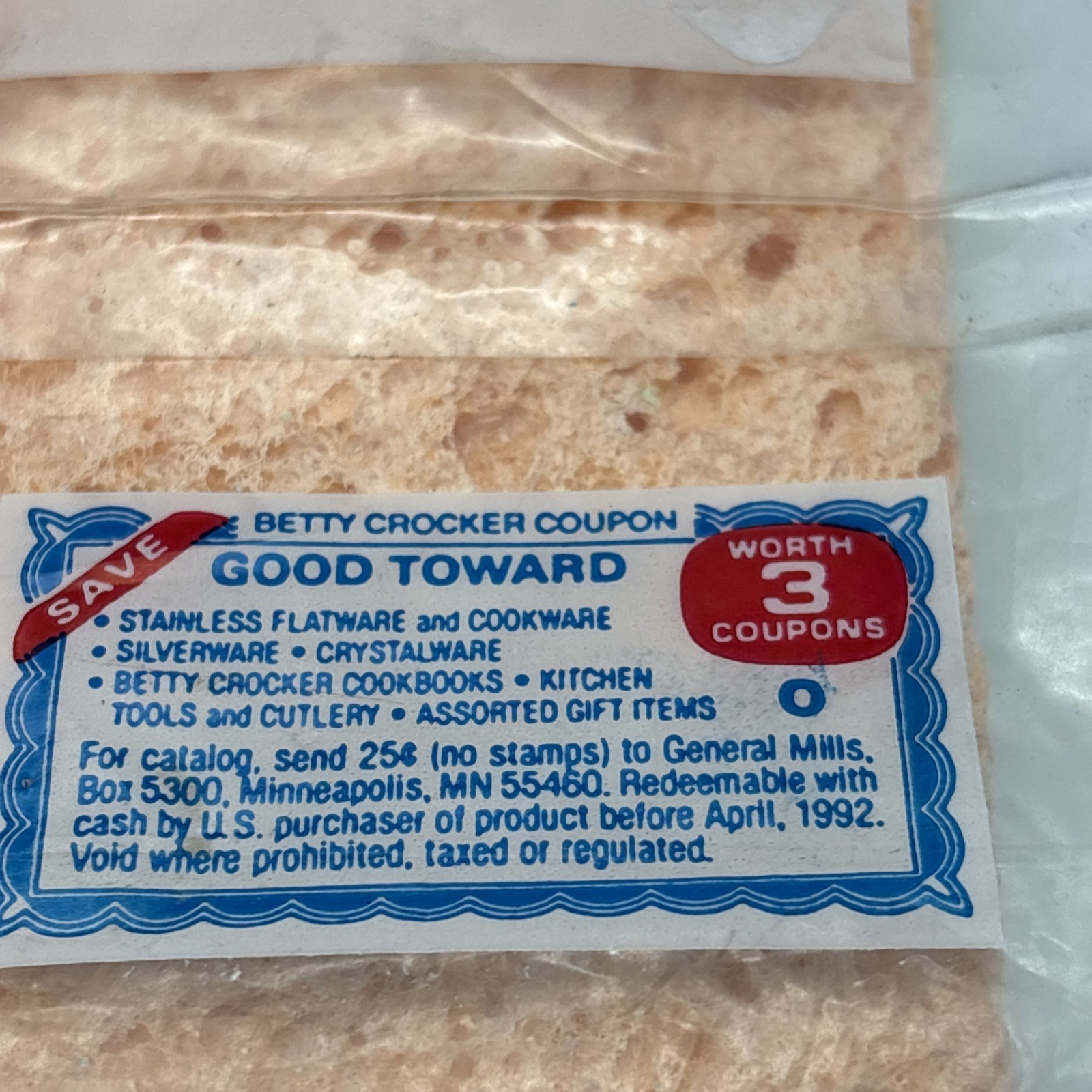 Vtg ‘90 O-CEL-O Handy Sponges 3M USA (4) 4.7×3.0x0.6 Cellulose NOS Betty Crocker