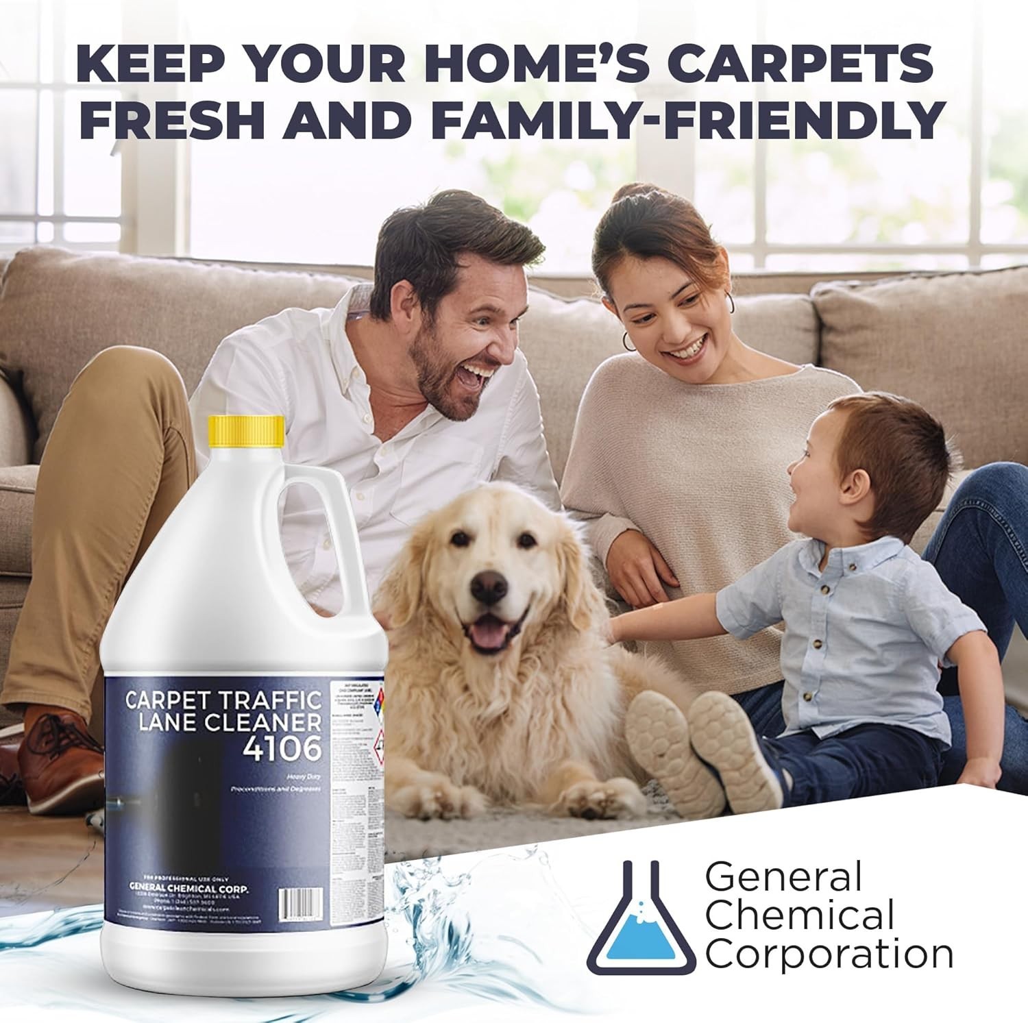 CarpetGeneral Carpet Traffic Cleaner 4106 – Restore Traffic Lanes – 1 GAL