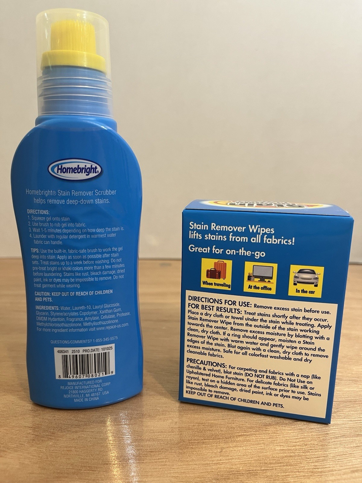 Stain Remover Cloths And Gel Scrub