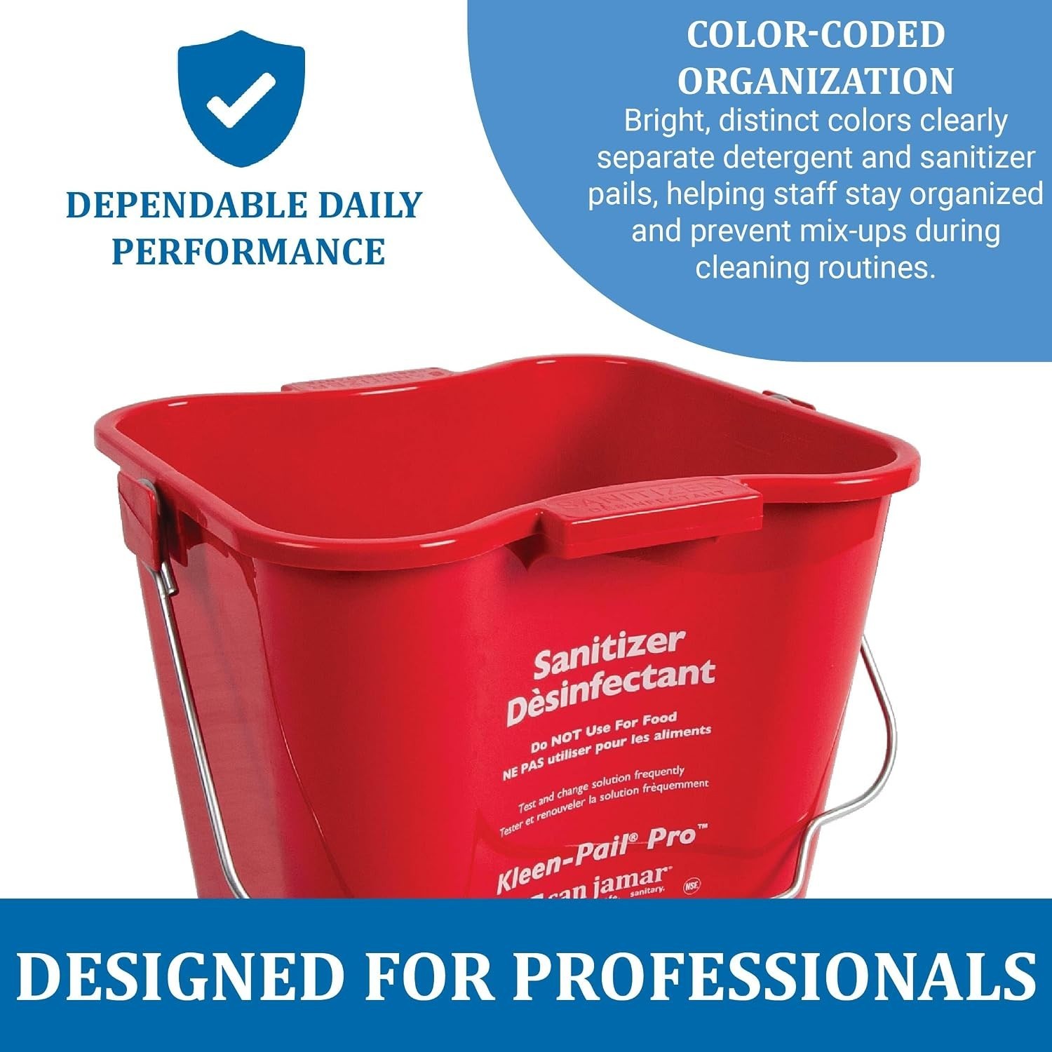 Kleen-Pail Pro 6 Qt Heavy-Duty Cleaning Bucket – HACCP Compliant & Color-Coded