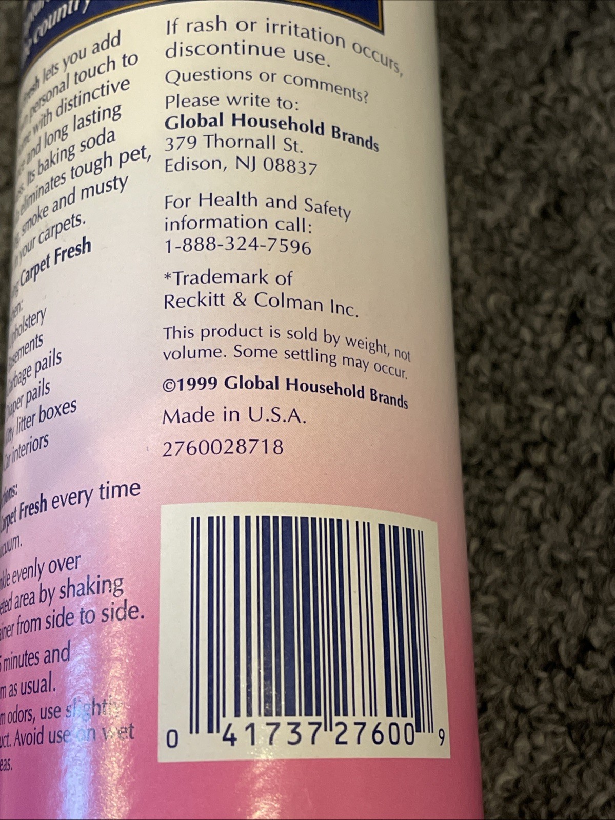 Carpet Fresh Country Potpourri Scent Carpet Odor Eliminator 14 oz. Powder 1999