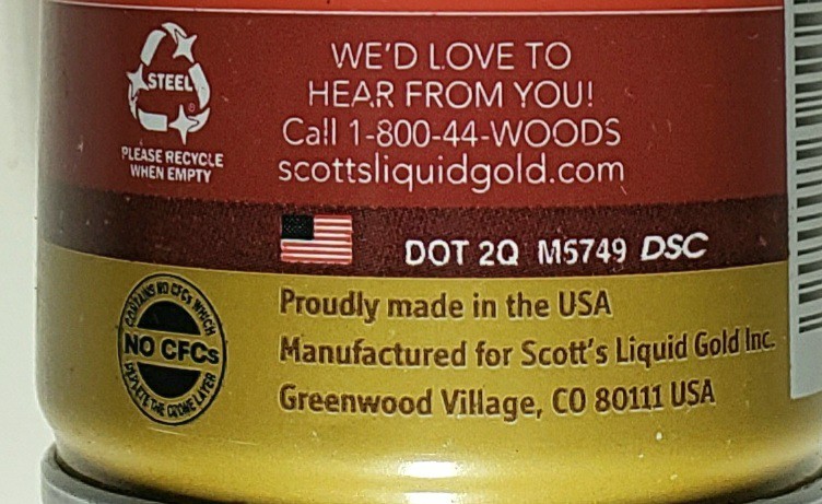 Scotts LIQUID GOLD Wood Cleaner & Preservative 10 oz Almond Scent Orig Formula
