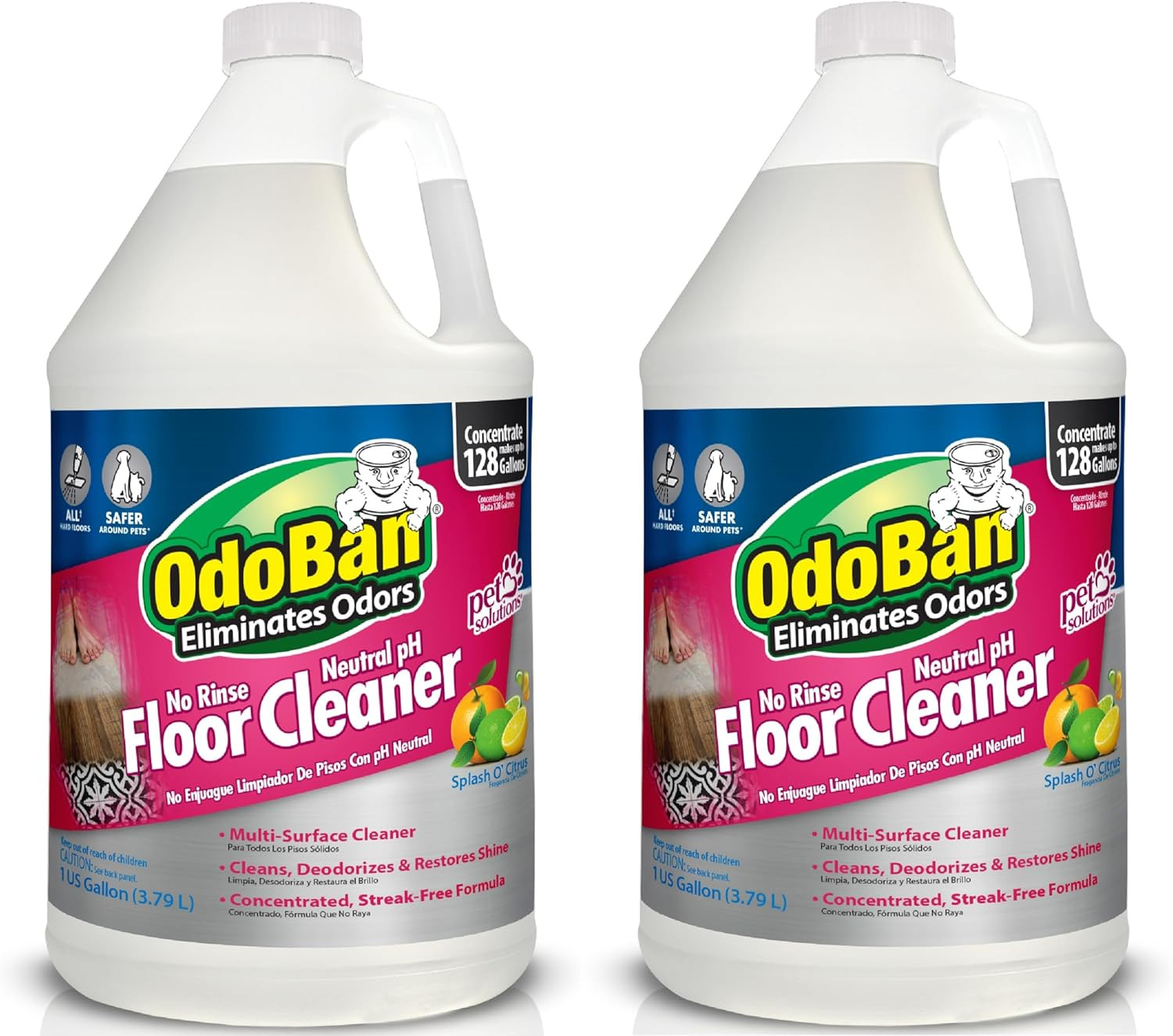 Pet Solutions No Rinse Neutral Ph Floor Cleaner Concentrate, Made in the USA, Sp