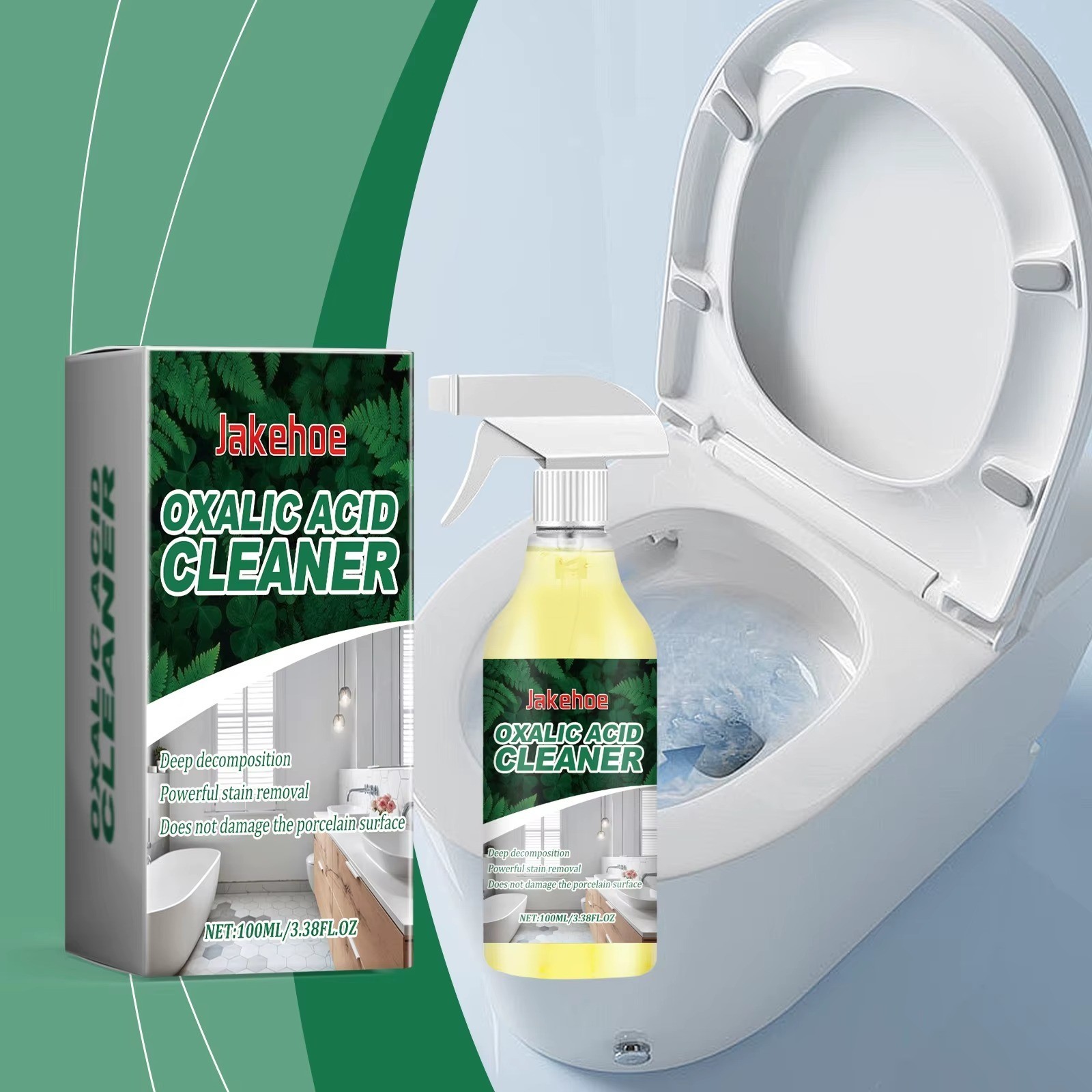 1~3 Pack Ox-alic Acid Cleaner Spray, Powerful Stain Removal for Toilet Bathroom