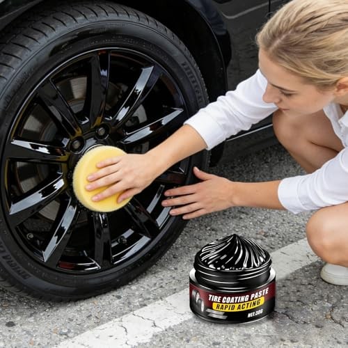 2Pcs Premium Tire Coating & Trim Restorer, Tire Coating Paste, Car Tire Shine