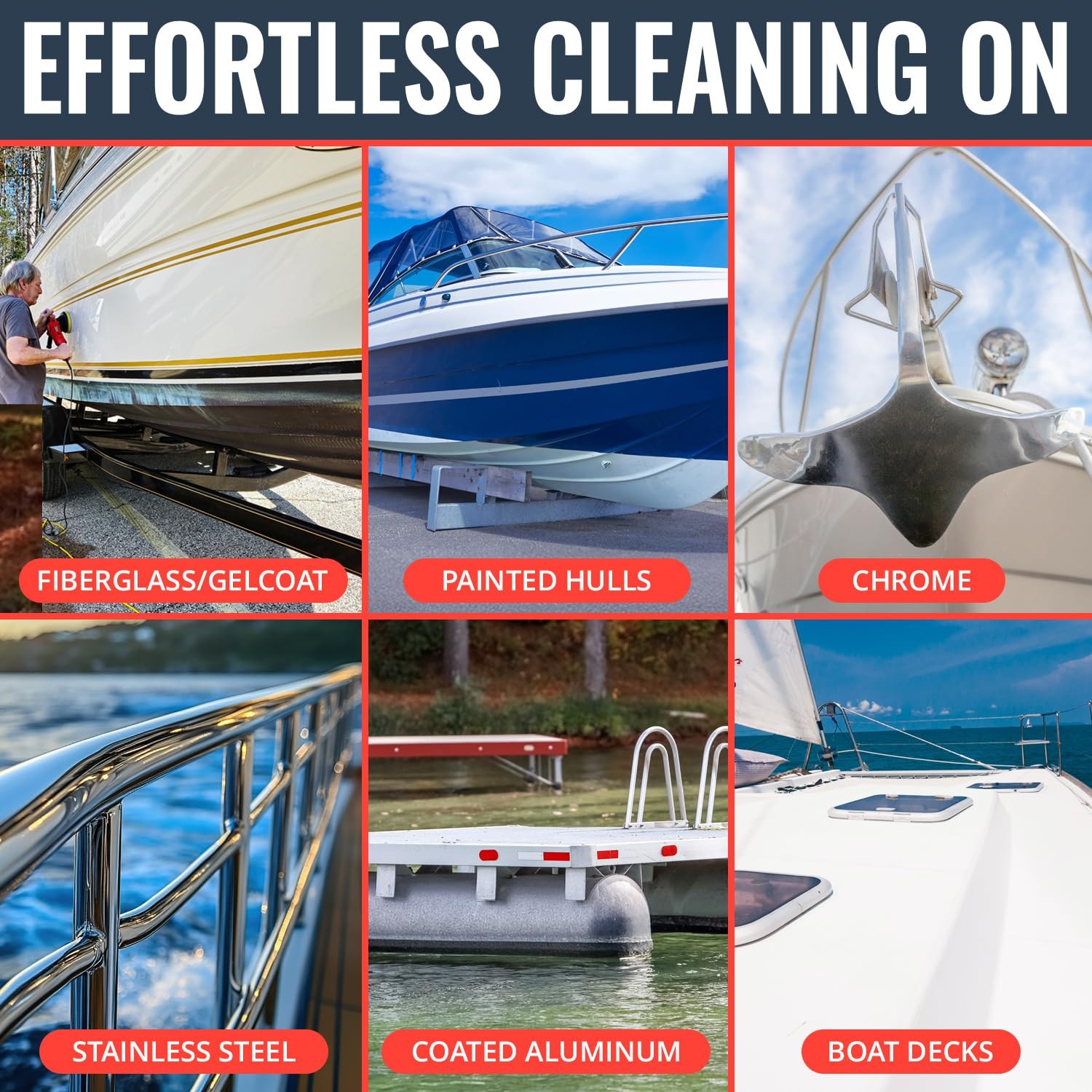 Instant Boat Hull Cleaner – Dual Acid Formula for Scum, Rust, Hard Water Stains