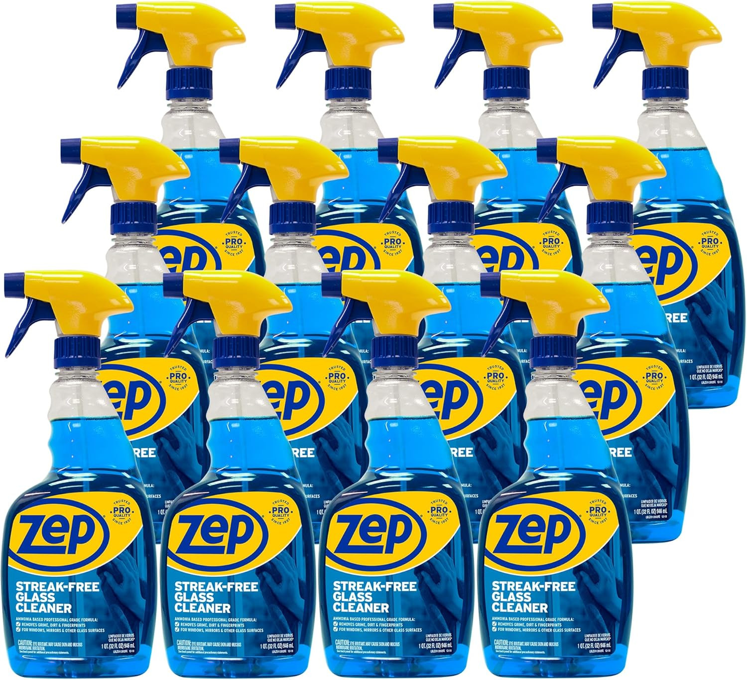 Zep Streak-Free Glass Cleaner – 32 Oz (Case of 12) ZU112032- Professional Grade