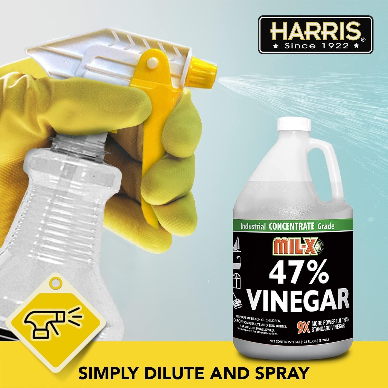 47% Vinegar, Ultra Concentrated, Industrial, Extra Strength, 1 Gallon, 10X Power