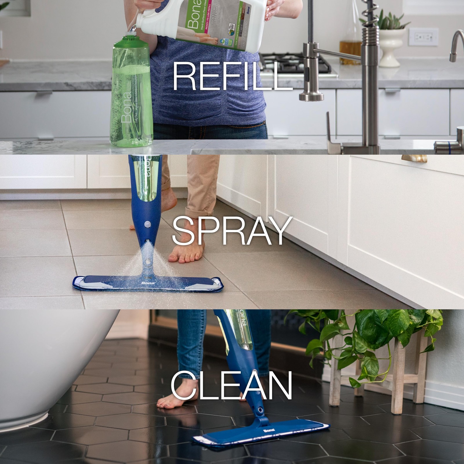 Bona Multi-Surface Floor Cleaner Refill – 128 128 Fl Oz (Pack of 1),