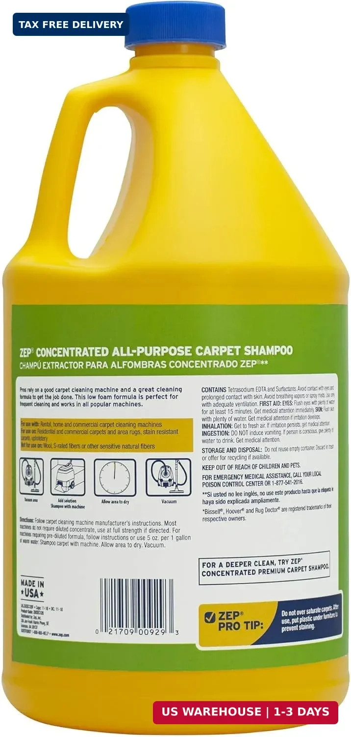 Zep All-Purpose Carpet Shampoo Concentrate Cleaner – 1 Gallon – ZUCEC128 – Profe
