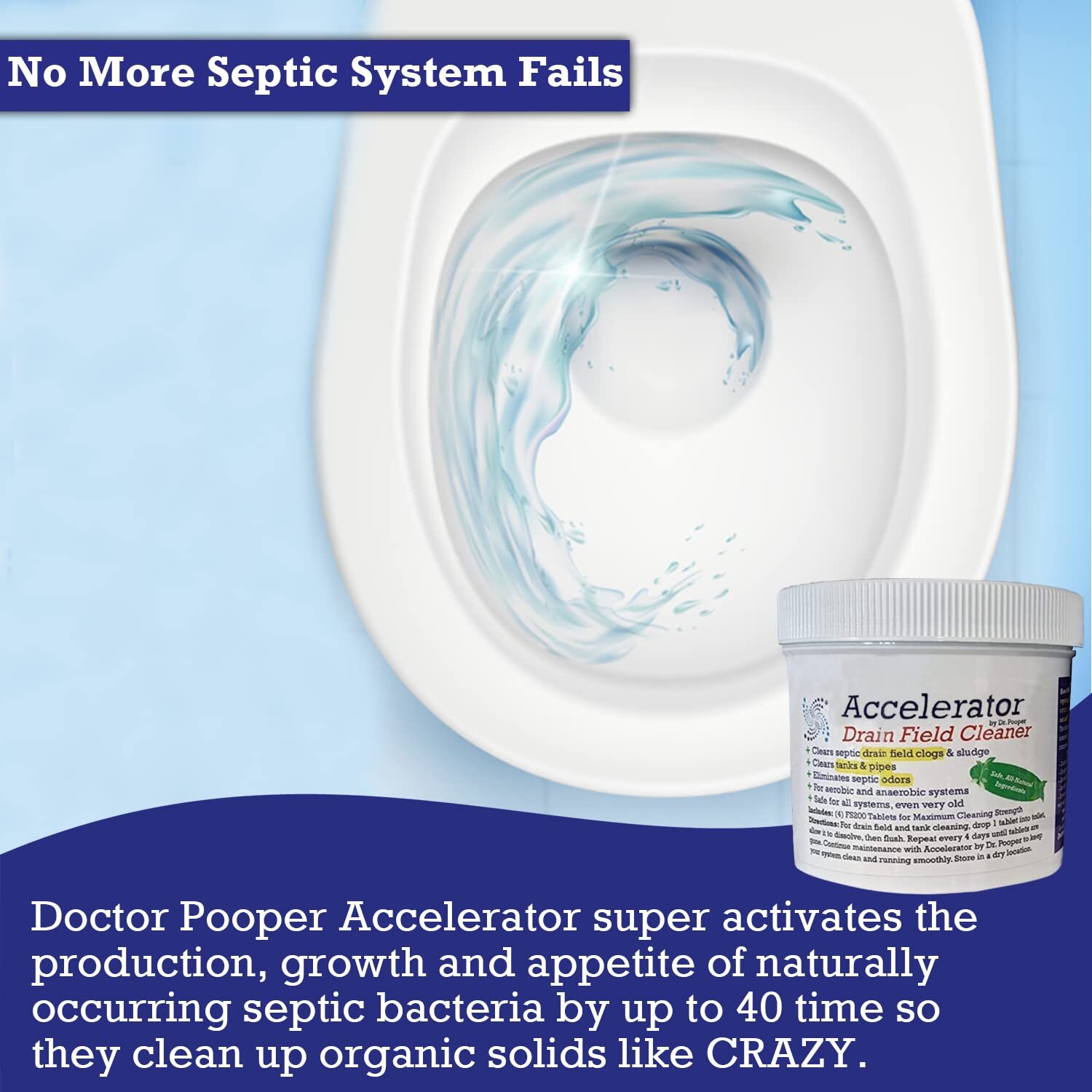 Drain Field Cleaner by Dr. Pooper – Clears Septic System Leach & Drain Field…