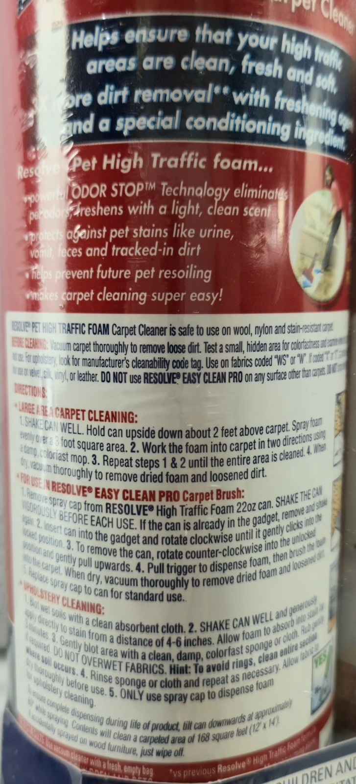 (2) RESOLVE Pet High Traffic Carpet Foam, 44 oz (22 oz each) Sealed, Dual Pack