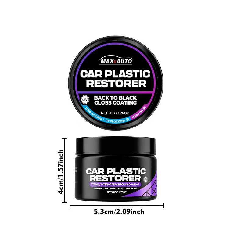 Car Plastic Restorer Back To Black Gloss Interior Leather Panel Renewal Wax