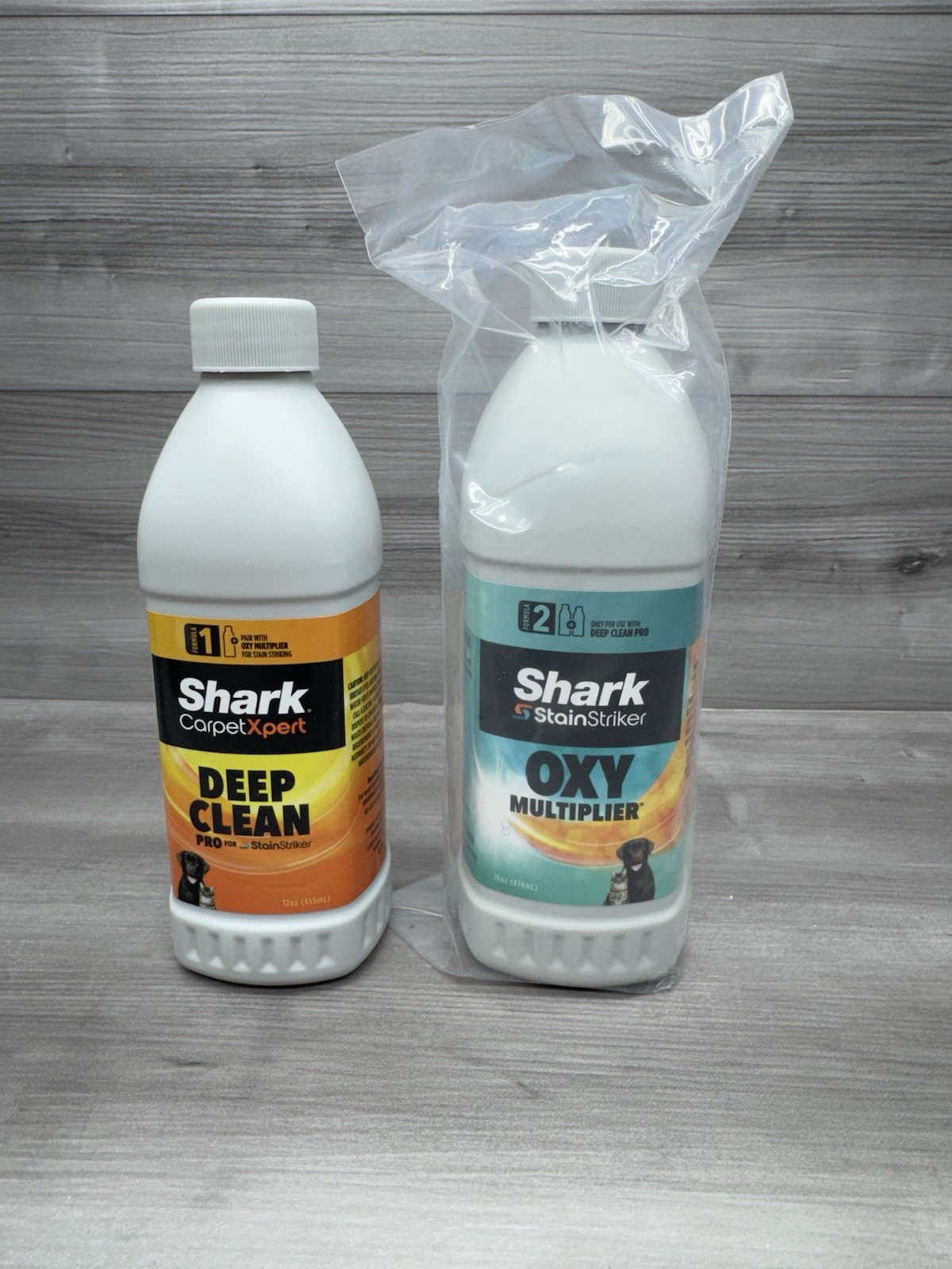 Shark Carpet Expert Deep Clean Pro 12 oz + Oxy Multiplier 16 oz Stain Striker
