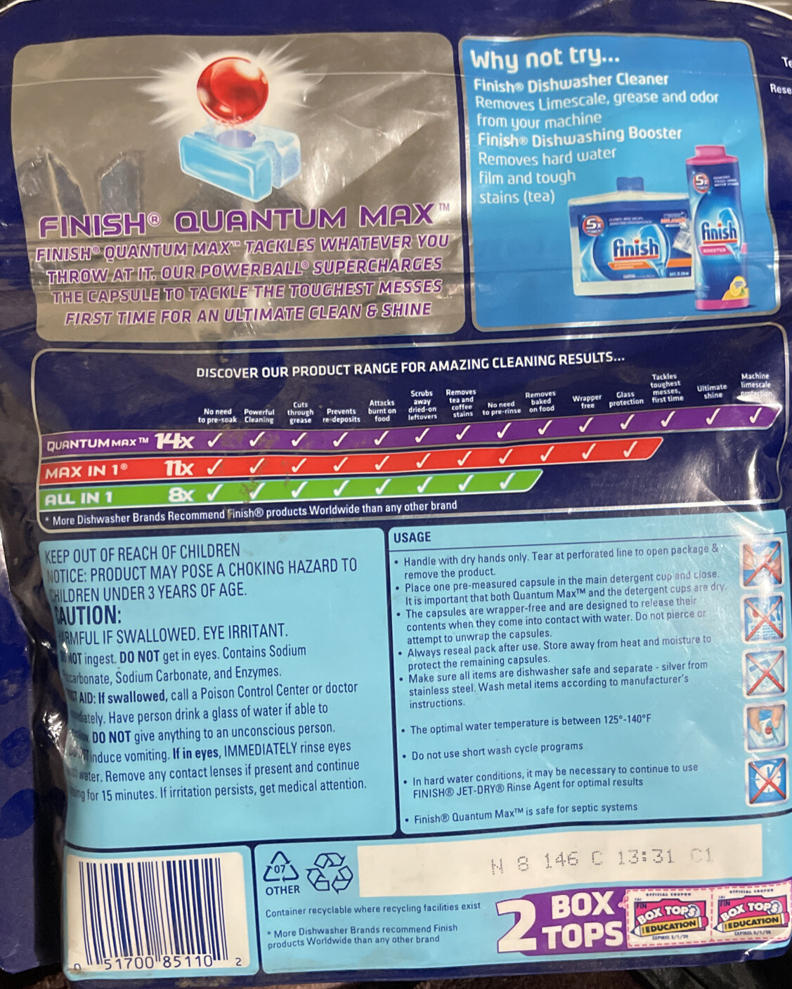Finish Quantum Powerball, with Baking Soda Dishwash Detergent 25 Capsules