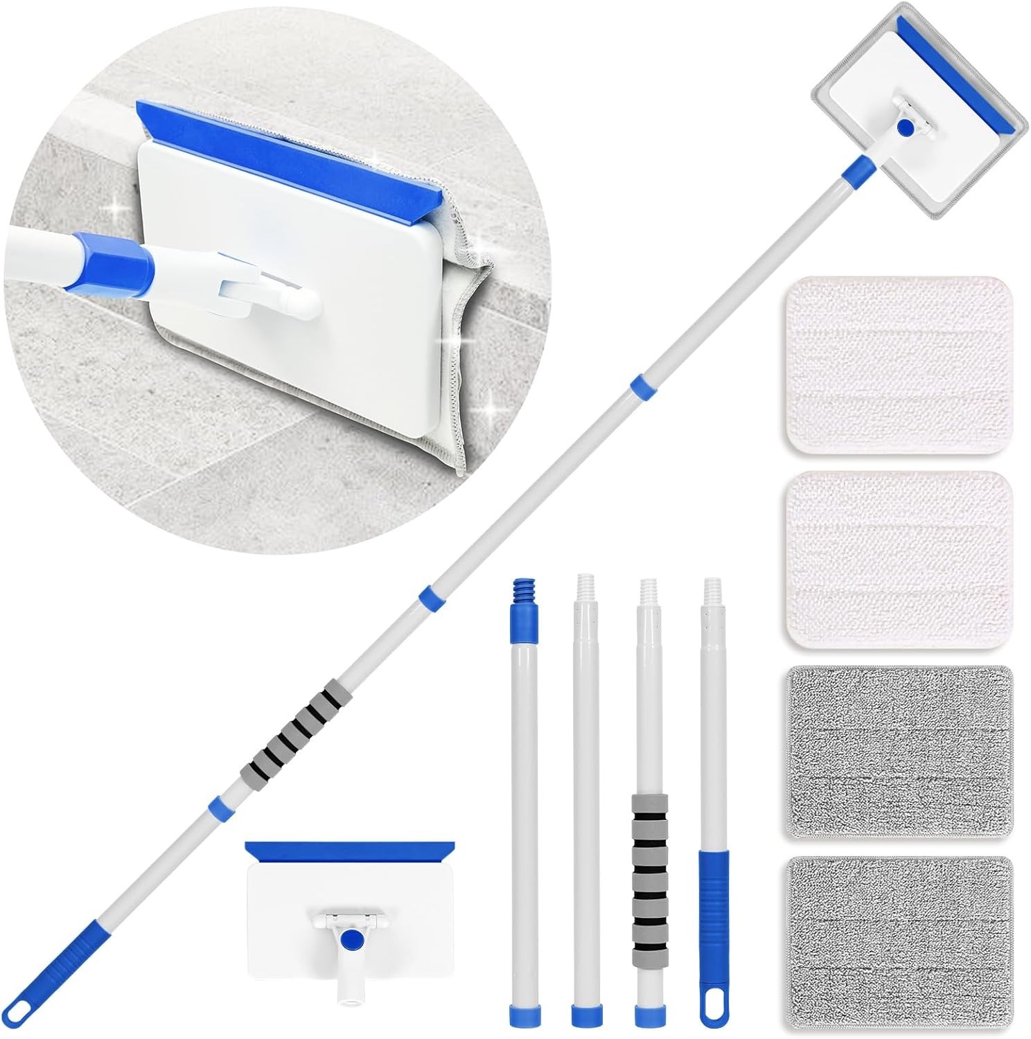 Baseboard Cleaner Tool with Handle, Wall Cleaner with Extendable Long Handle …