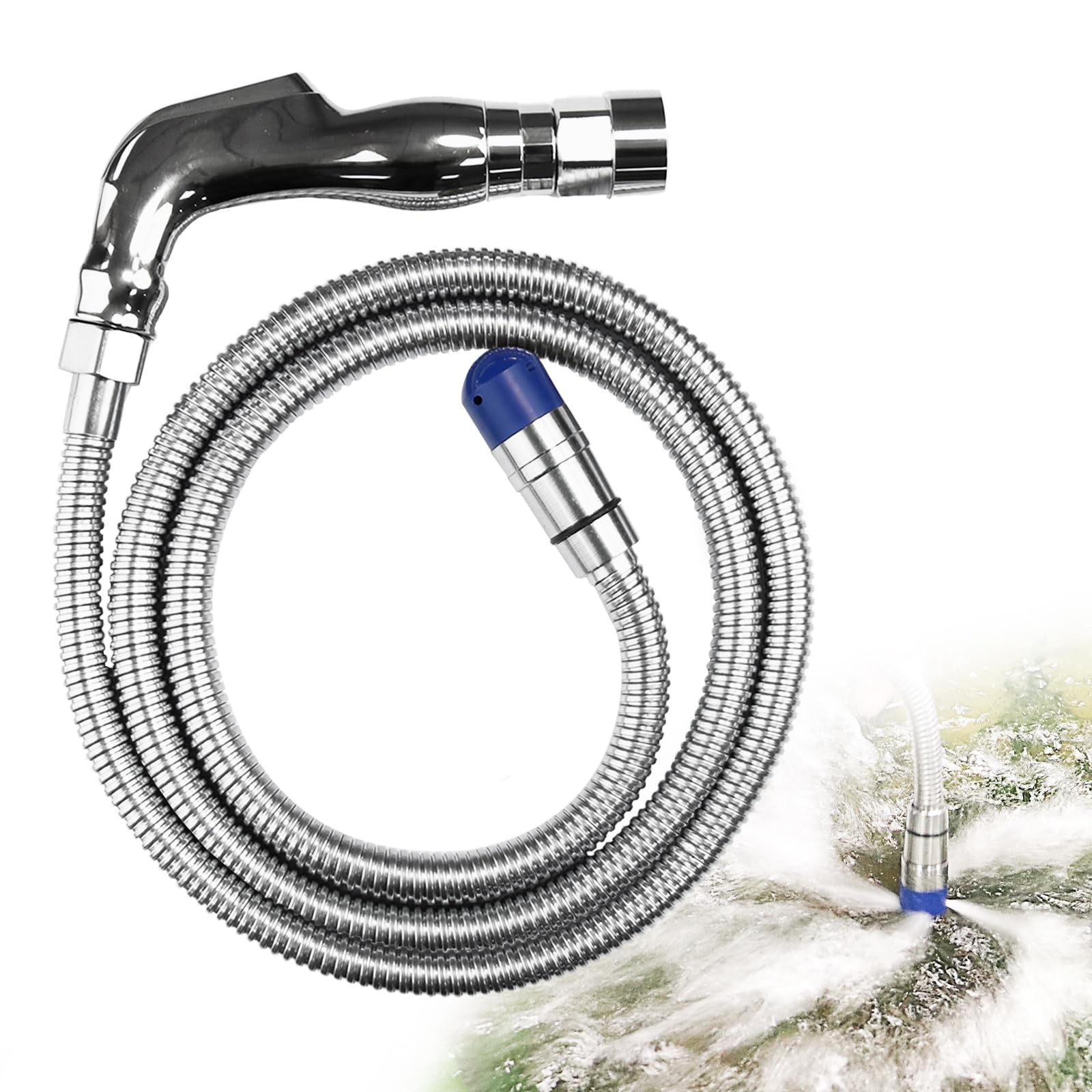 RV Black Tank Flexible Swivel Stick Rinser 57 Inch, Stainless Steel Camping T…