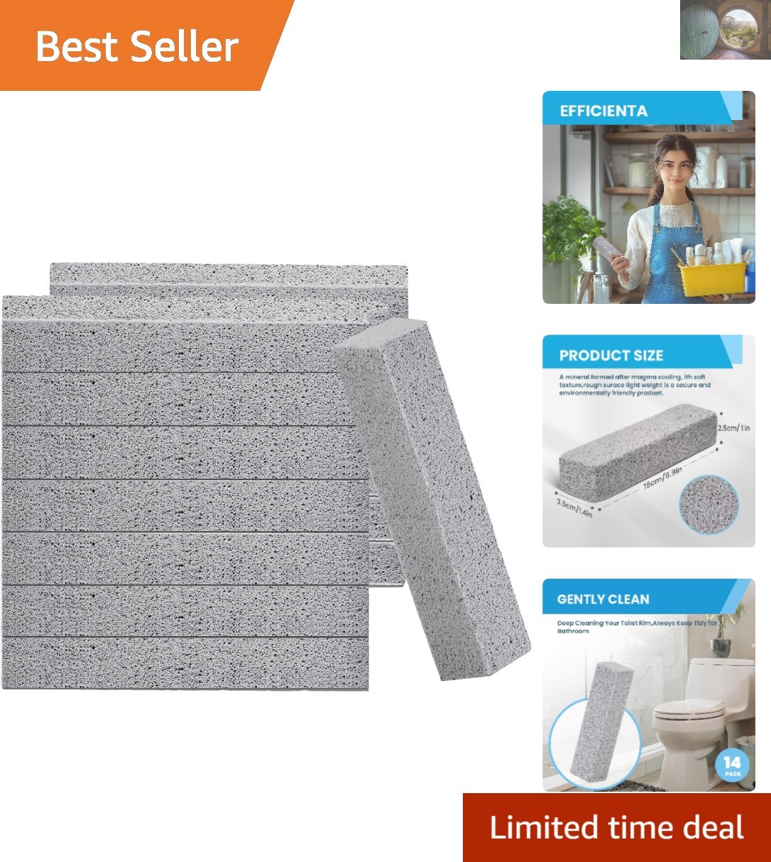 High Quality Pumice Stones – 14 Pack for Easy & Effective Bathroom Cleaning