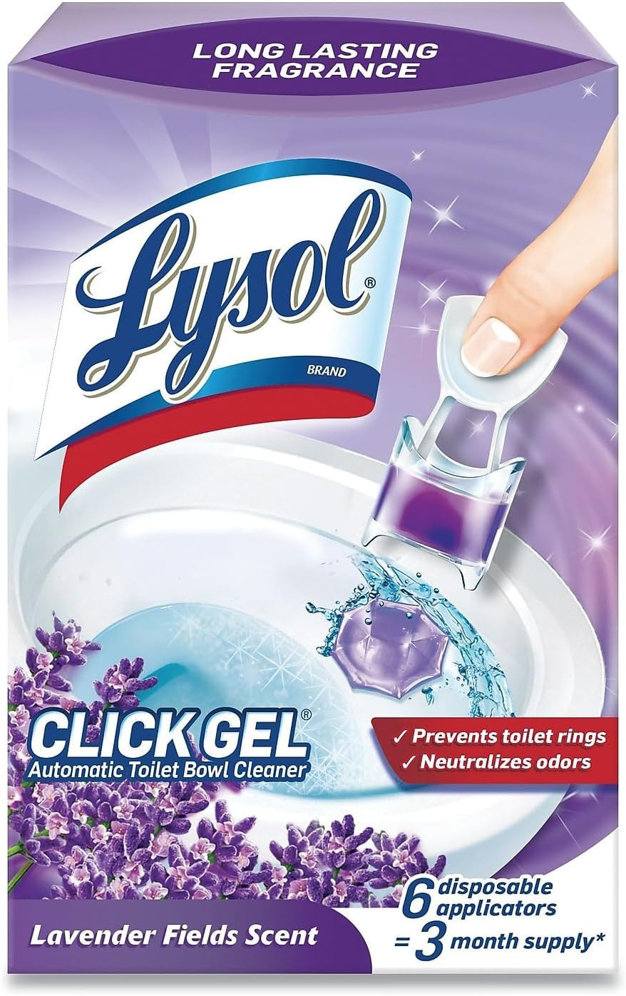 Lysol Click Gel Toilet Bowl Cleaner Gel Stamp Mango Hibiscus Scent 6 Count