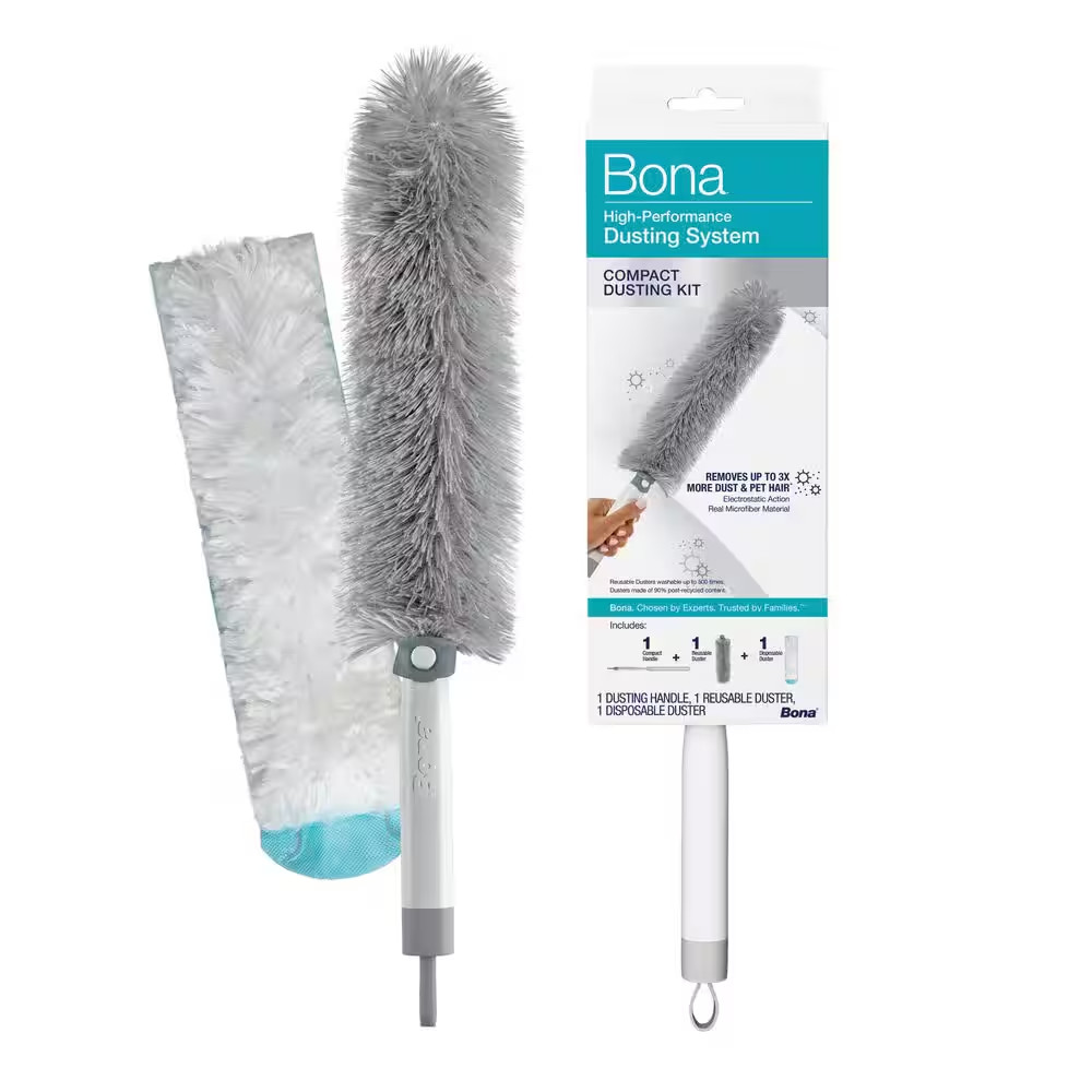 High-Performance Compact Dusting Kit, with 17 in Handle, Reusable and Disposable