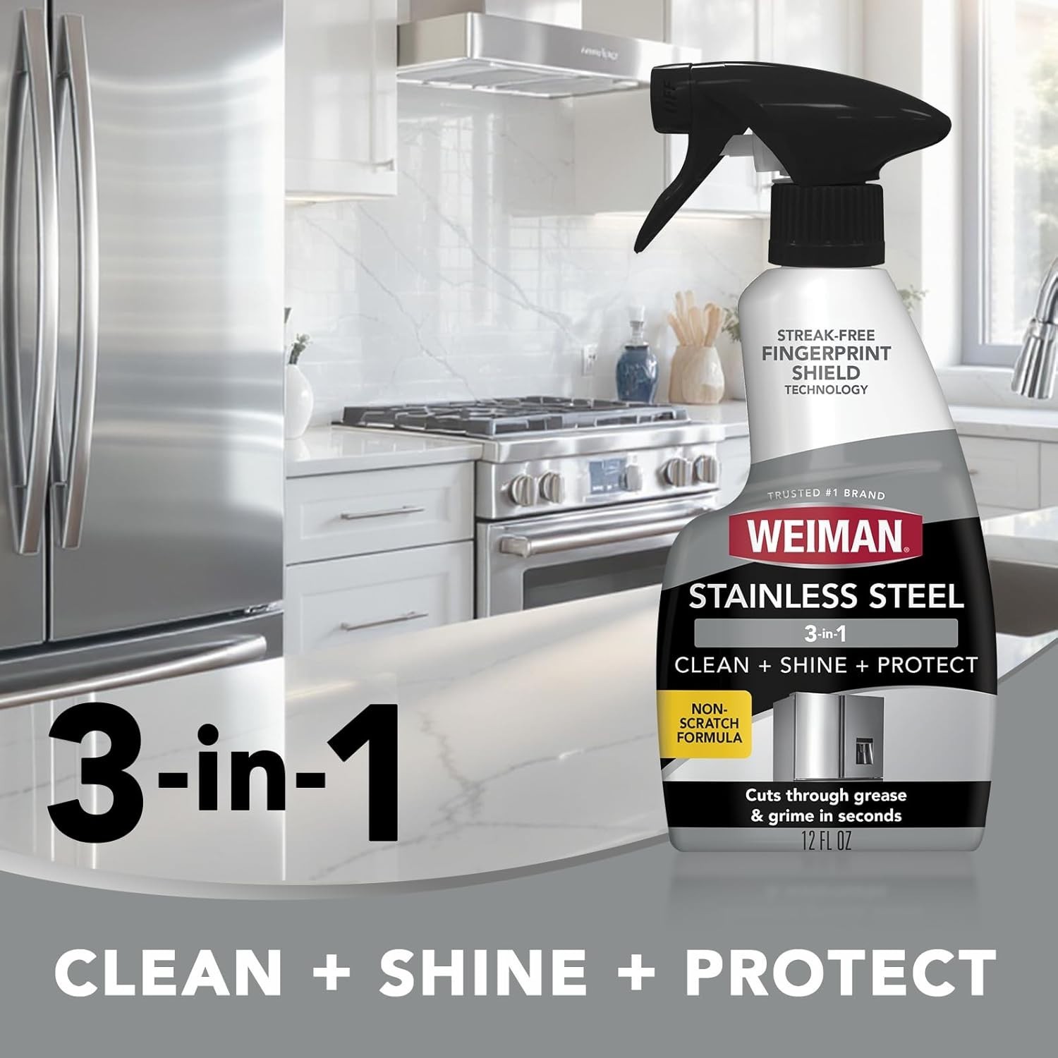 Stainless Steel Cleaner & Polish Kit, 3 Piece – Spray, Wipes & Cloth, Anti-Fi…