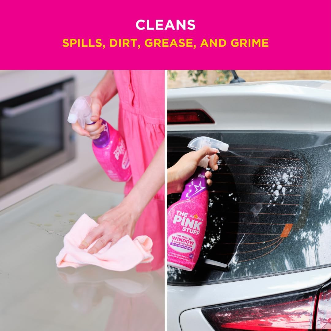 The Pink Stuff Stardrops Miracle Window and Glass Cleaner with Rose Vinegar Spra