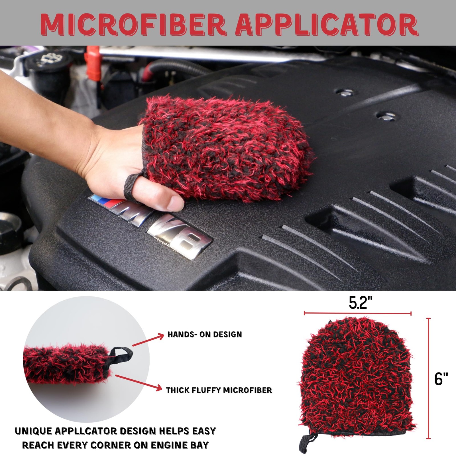7PACK Car Engine Bay Details Cleaning Kit, Soft-bristled Engine Surface Brush…