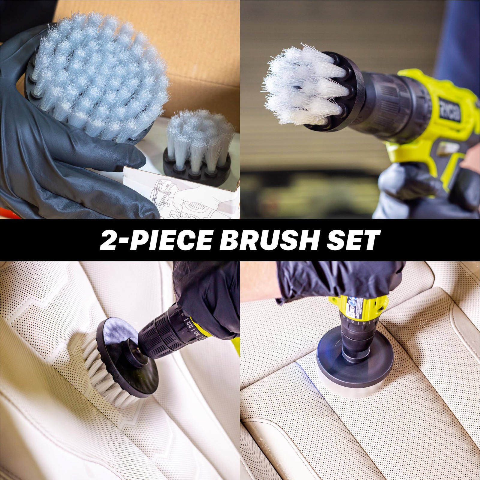 2″ & 4″ Universal 2-Piece Soft Leather Drill Brush Attachment Set – Professio…