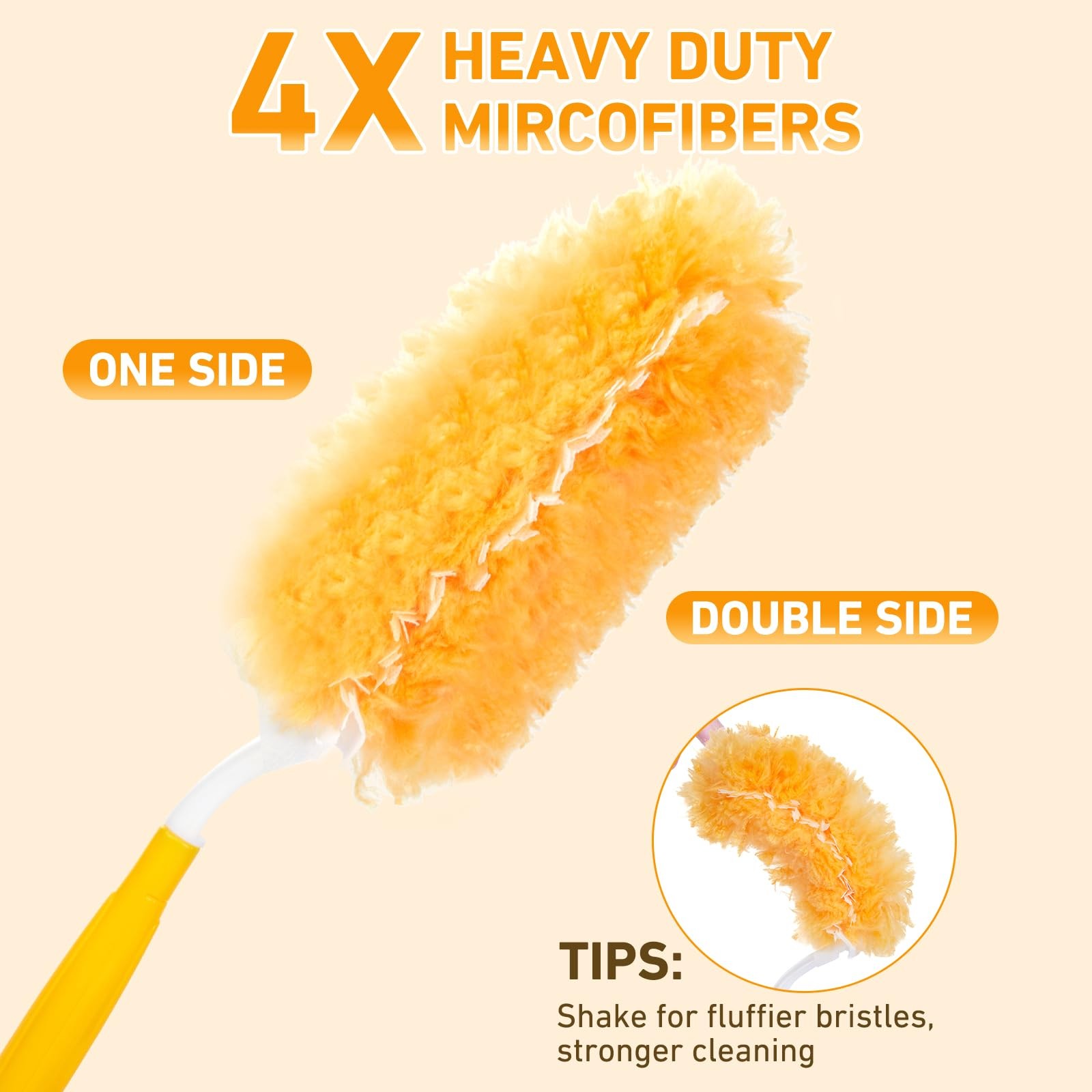 360 Duster Refills Kit For Swiffer Duster 25 Pack & 1 Handle Multisurface Duster