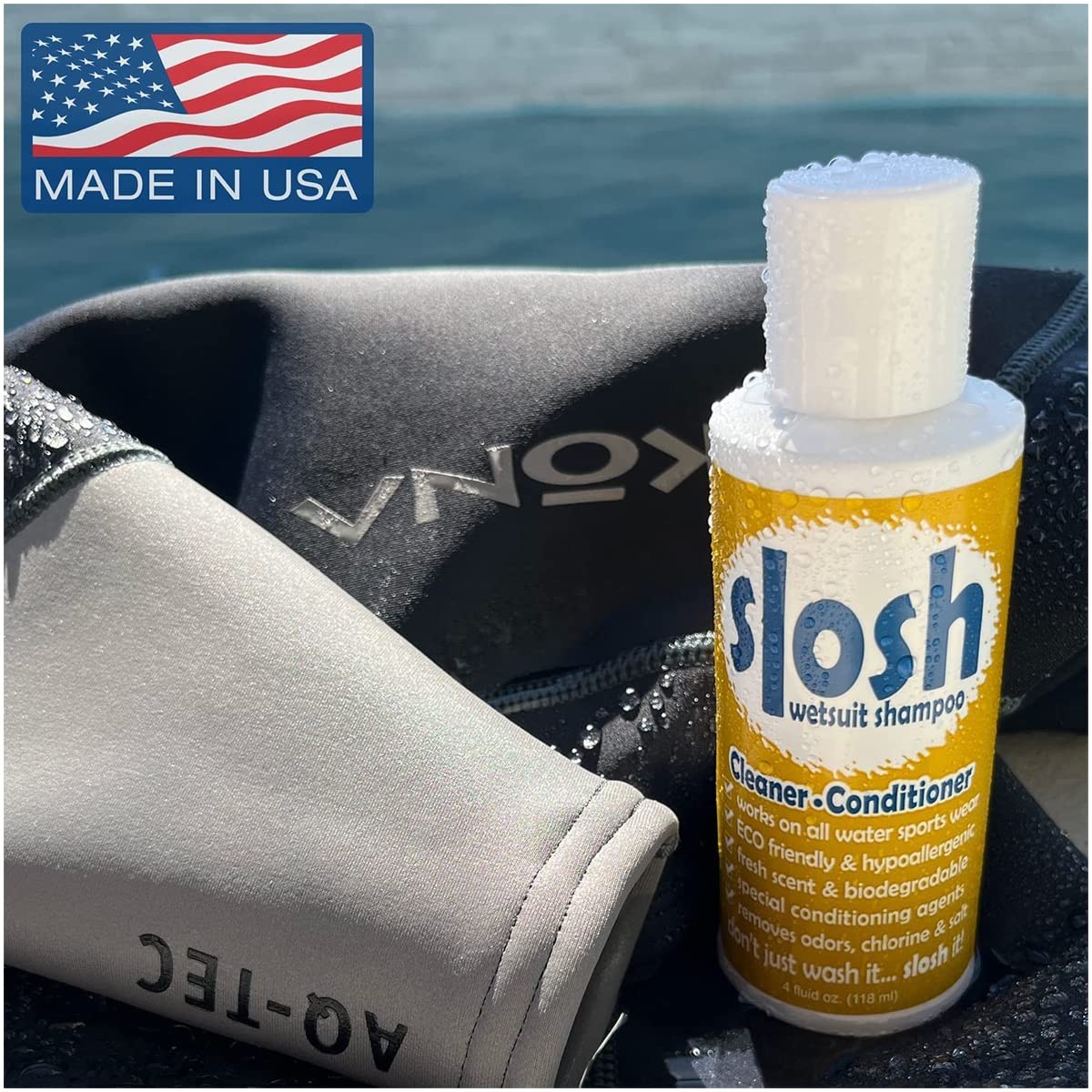 Just Add Water Jaws Slosh (Wetsuit Shampoo) 32 Ounce Cleaner Conditioner, Econom