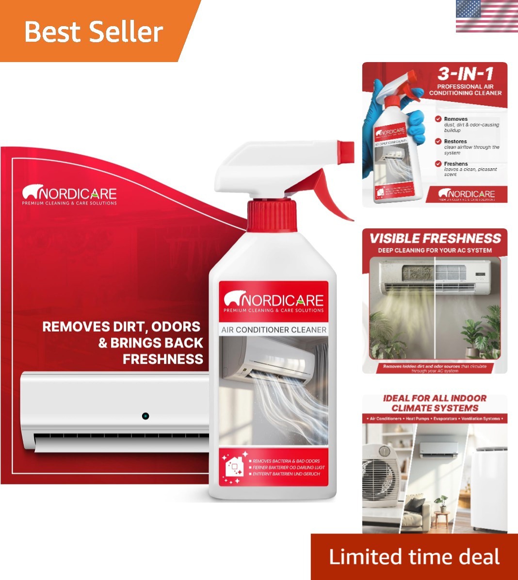 17.6oz Air Conditioner Cleaner Spray – Easy Application for Cleaner Air