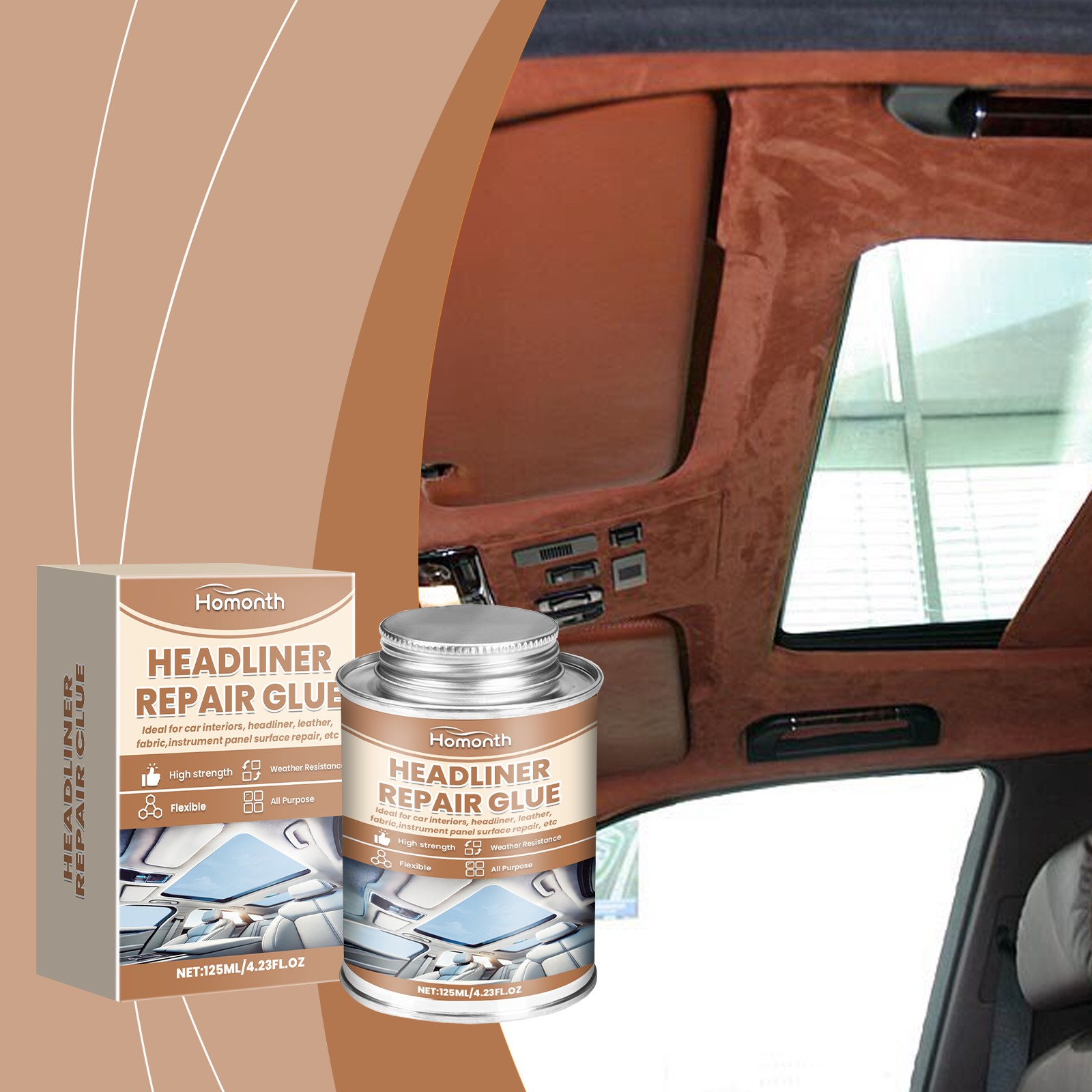 Headliner Adhesive – High Temperature Flexible Fabric Glue for Car Roof Repair
