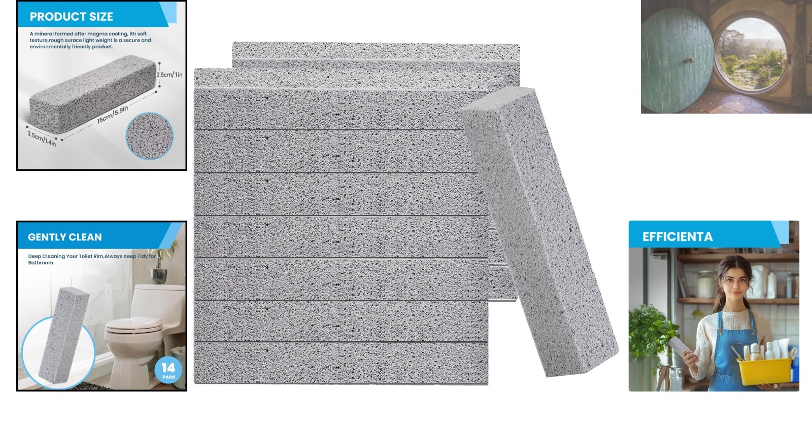 High Quality Pumice Stones – 14 Pack for Easy & Effective Bathroom Cleaning