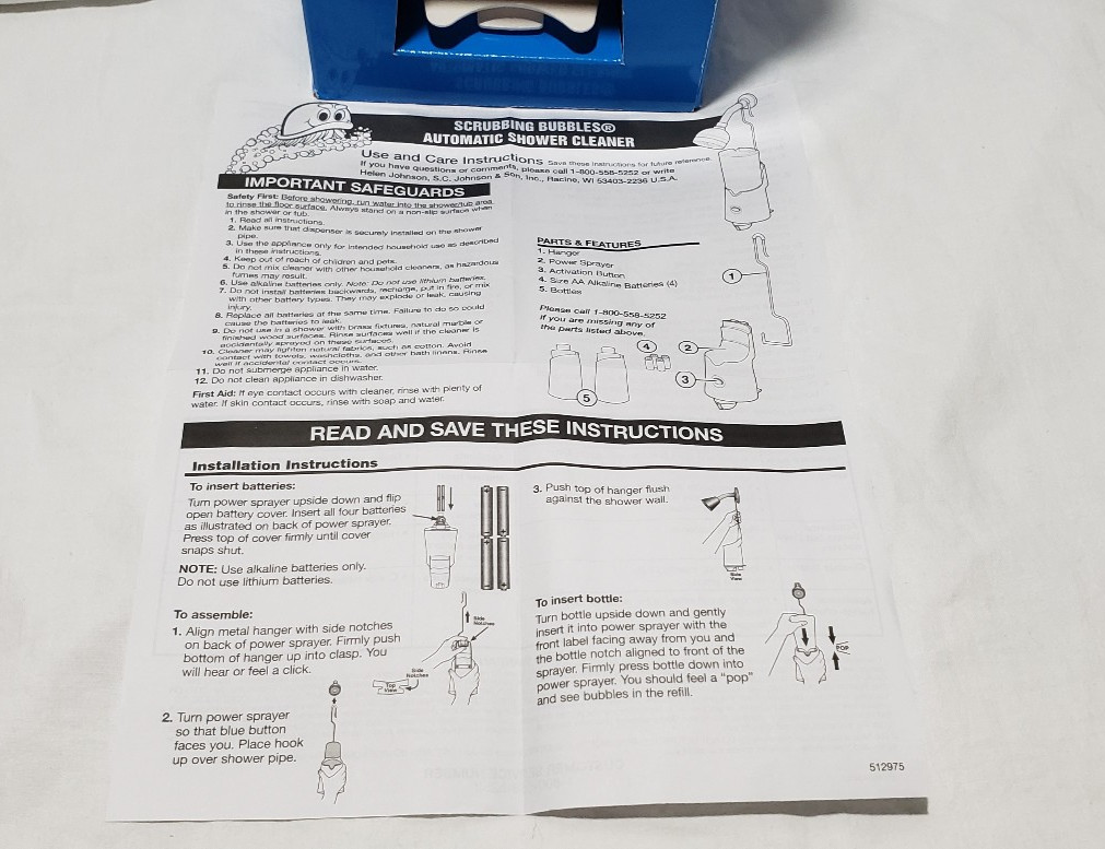 New Scrubbing Bubbles Automatic Shower Cleaner Sprayer Only NO HANGER
