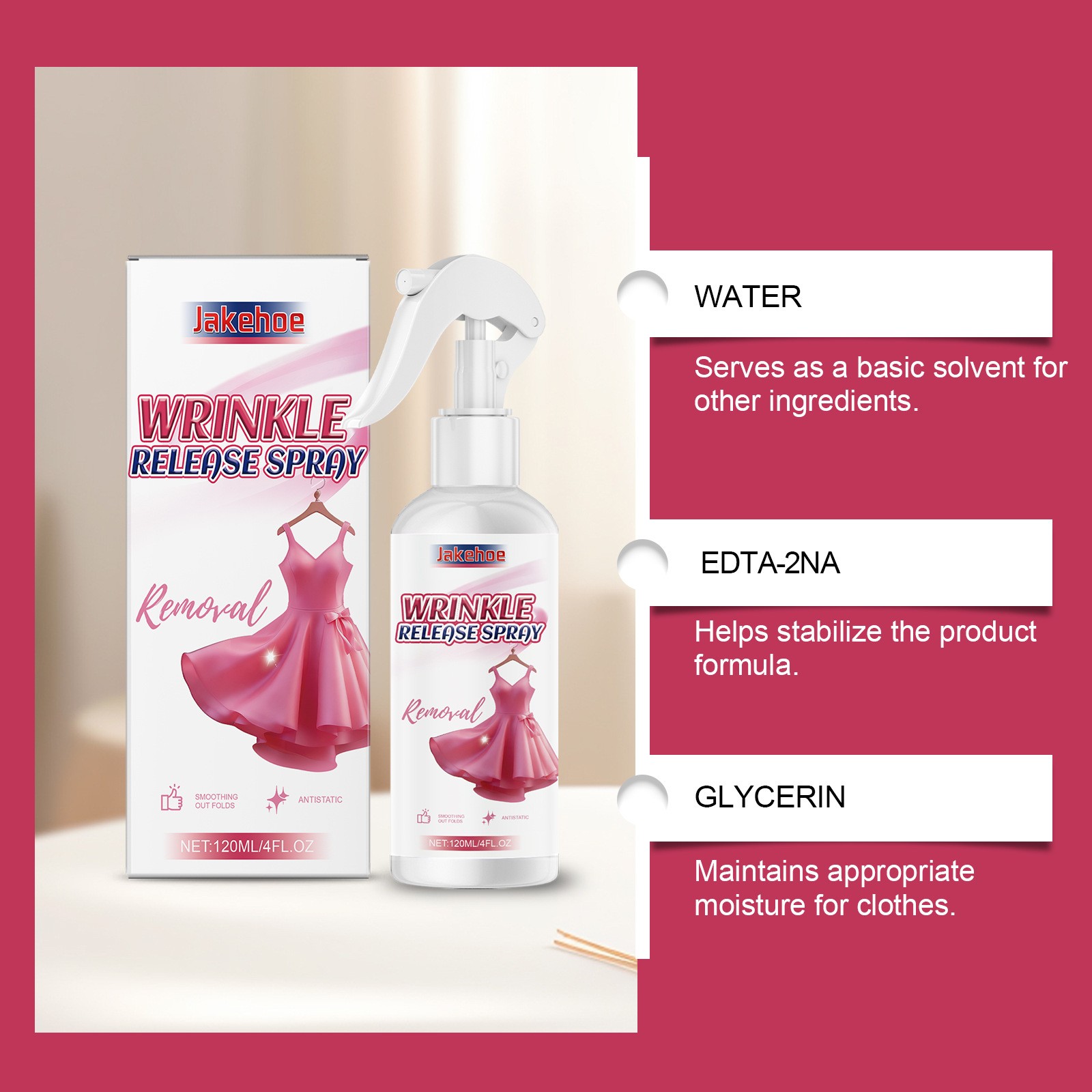 Multi-Functional Wrinkle Release Spray, Anti Wrinkle Spray For Clothes Household
